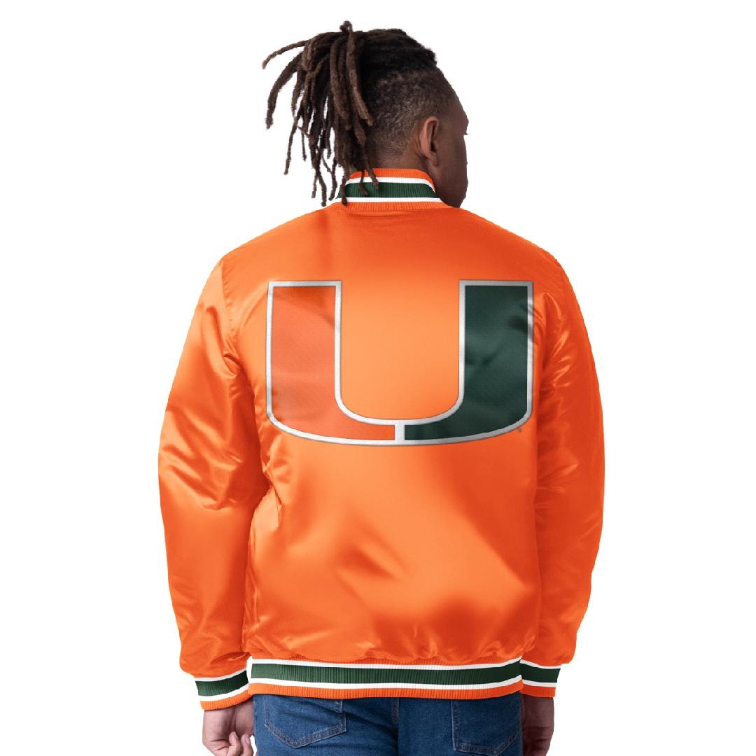 Miami Hurricanes Classic Vintage Reversible Starter Jacket- Green / Orange