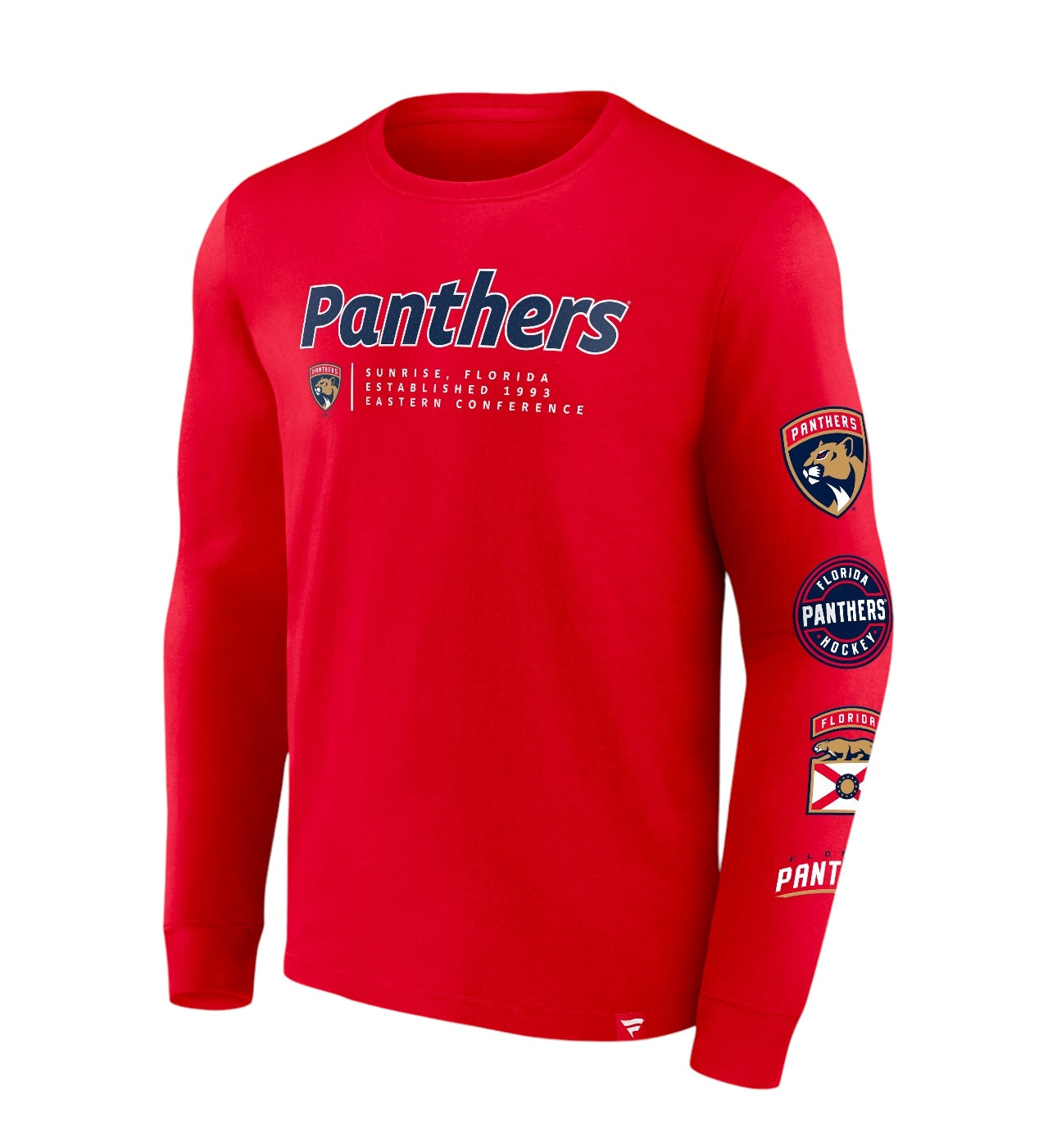 Florida Panthers Block Logo L/S Sleeve T-Shirt - Red