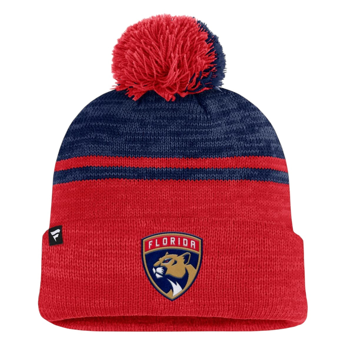 Florida Panthers Fanatics Winger Cuffed Knit Hat with Pom - Red/Navy