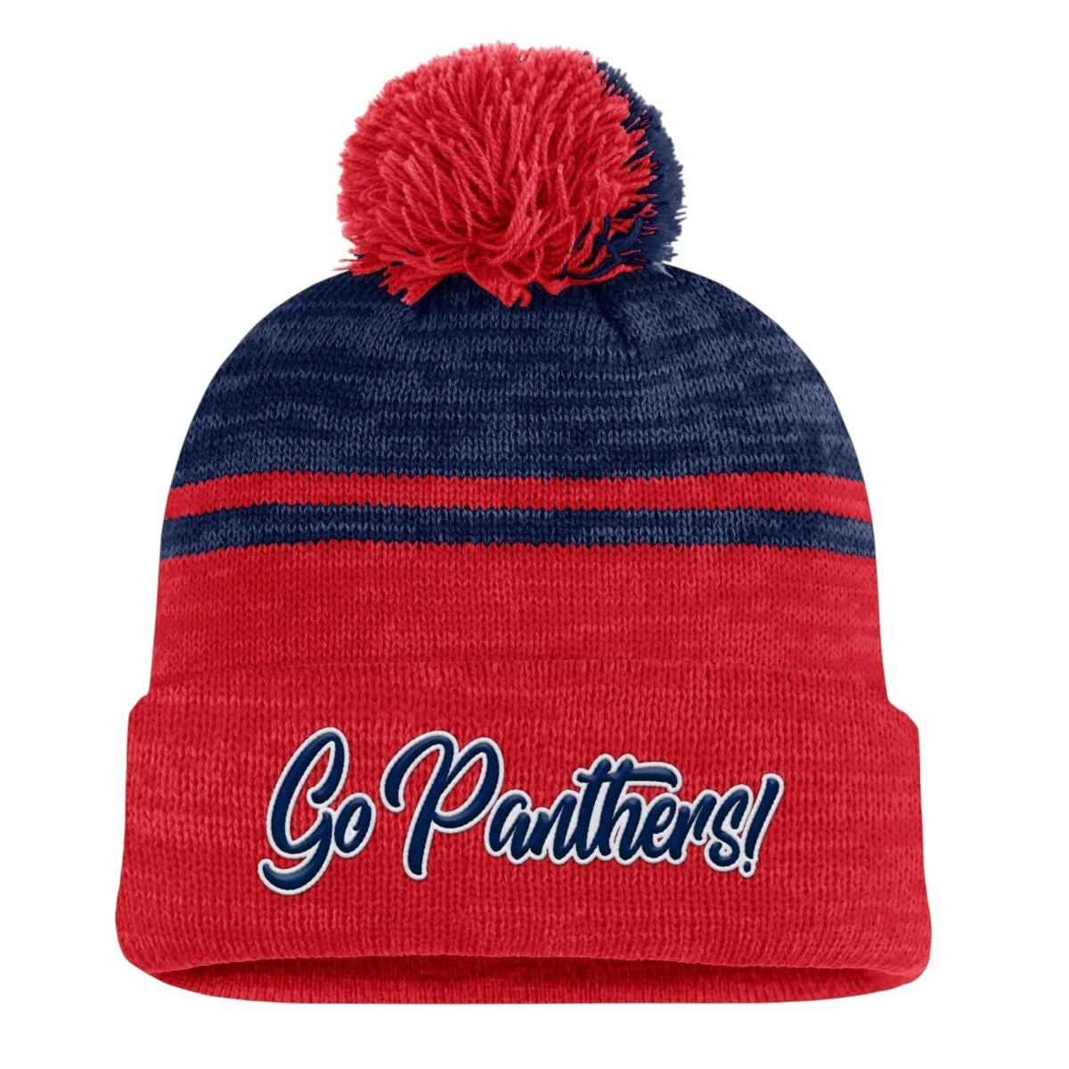 Florida Panthers Fanatics Winger Cuffed Knit Hat with Pom - Red/Navy