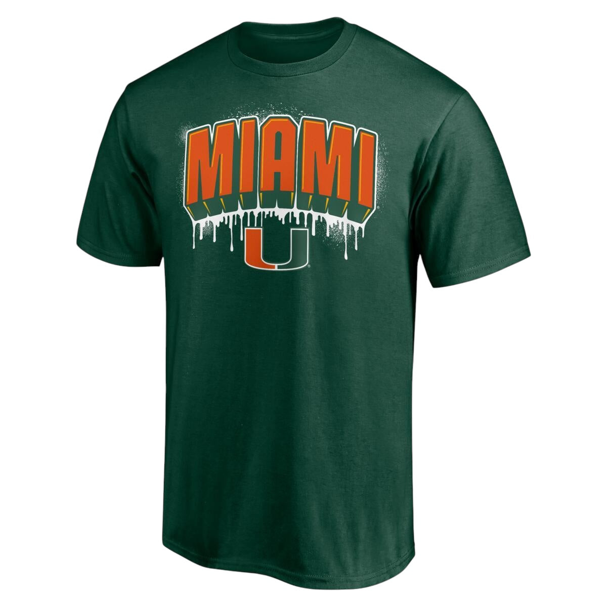 Miami Hurricanes Fanatics Campus Paint Drip Visit T-Shirt - Green