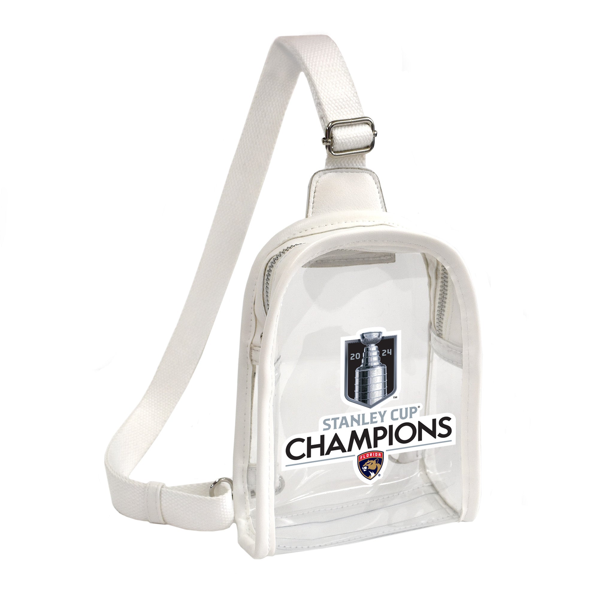 Florida Panthers 2024 Stanley Cup Champions Clear Mini Sling Bag - White