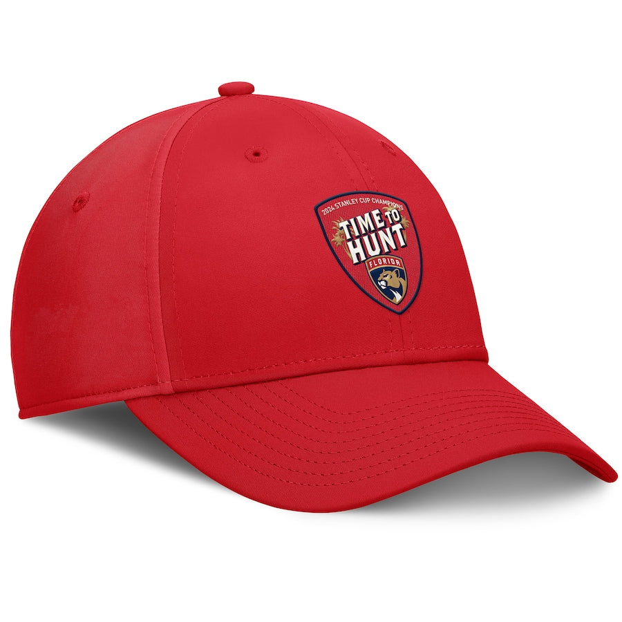 Florida Panthers 2024 Stanley Cup Champions Hometown Time to Hunt Hat - Red