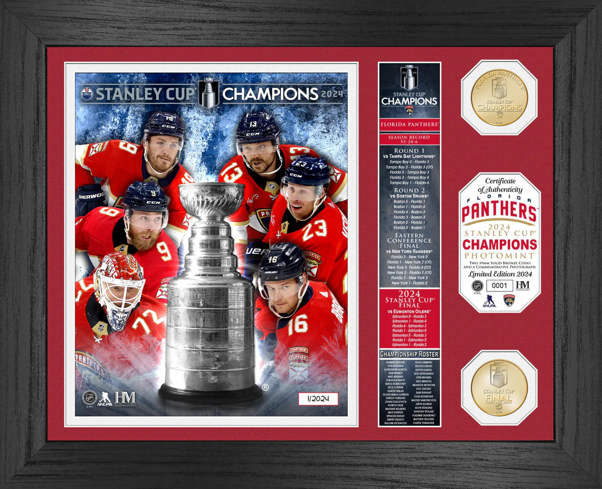 Florida Panthers 2024 Stanley Cup Champions Banner Bronze Coin Photo Mint