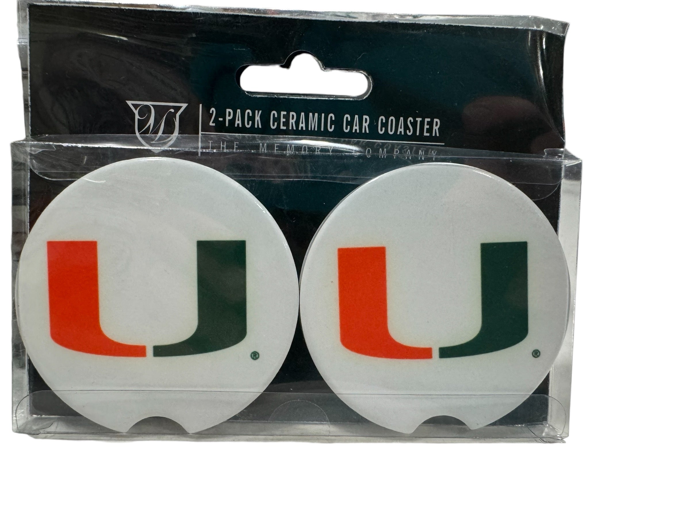 Miami Hurricanes Ceramic Car Coaster - 2-Pack