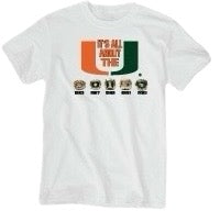 Miami Hurricanes 5 Rings All About The U T-Shirt - White