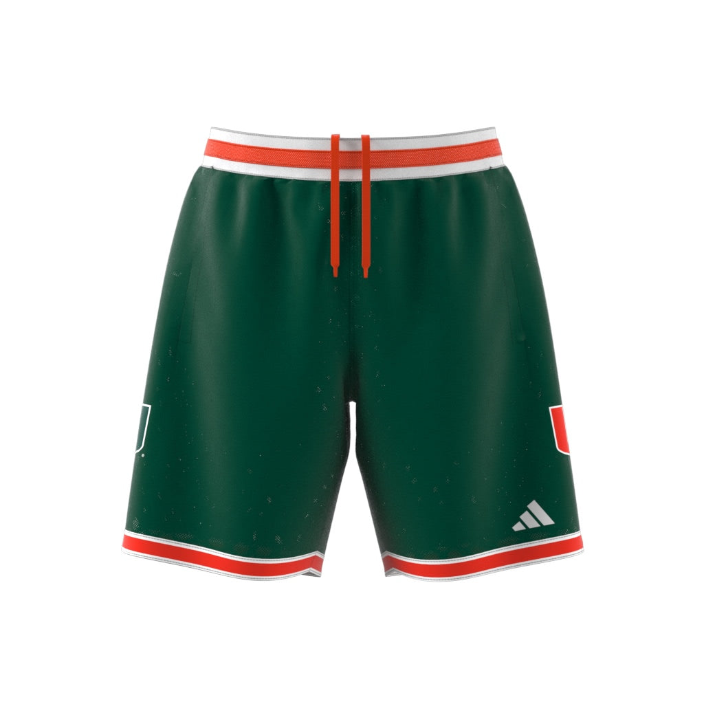 Miami Hurricanes adidas 2024 Swingman Mesh Basketball Shorts - Green