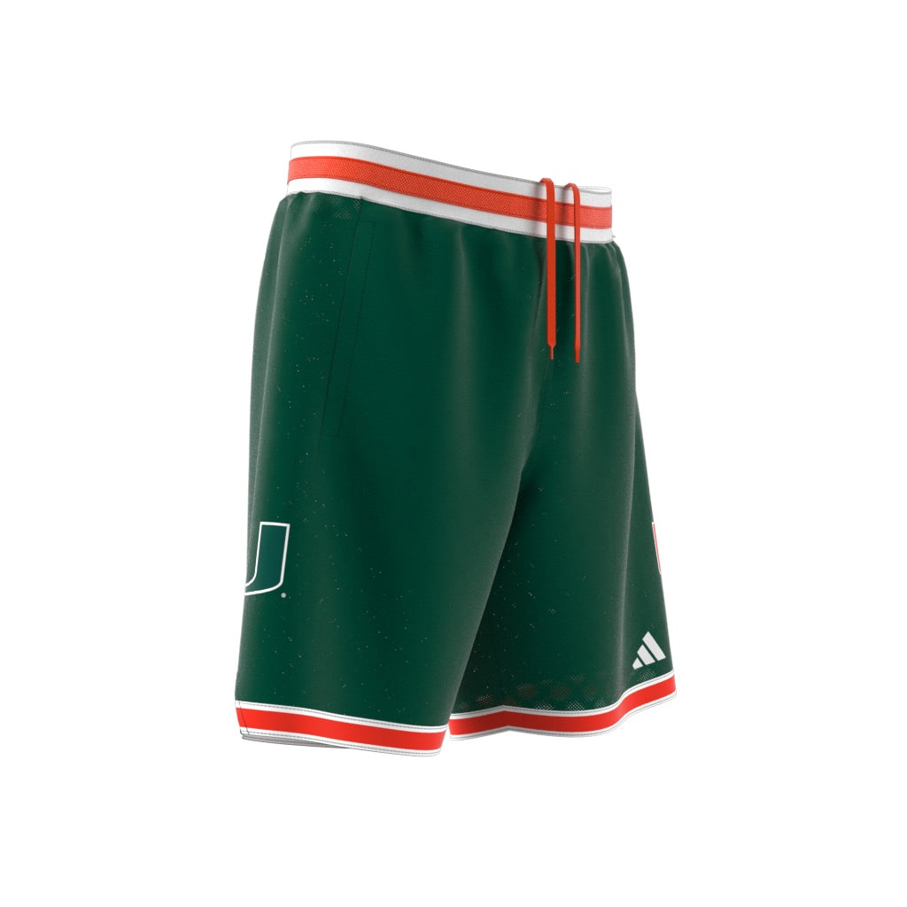 Miami Hurricanes adidas 2024 Swingman Mesh Basketball Shorts - Green