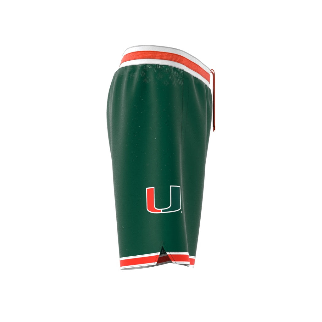 Miami Hurricanes adidas 2024 Swingman Mesh Basketball Shorts - Green