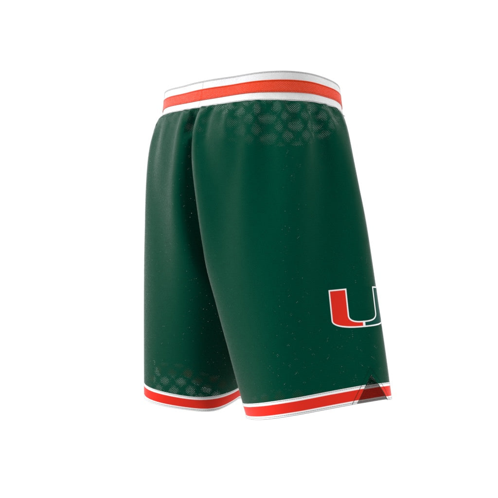 Miami Hurricanes adidas 2024 Swingman Mesh Basketball Shorts - Green