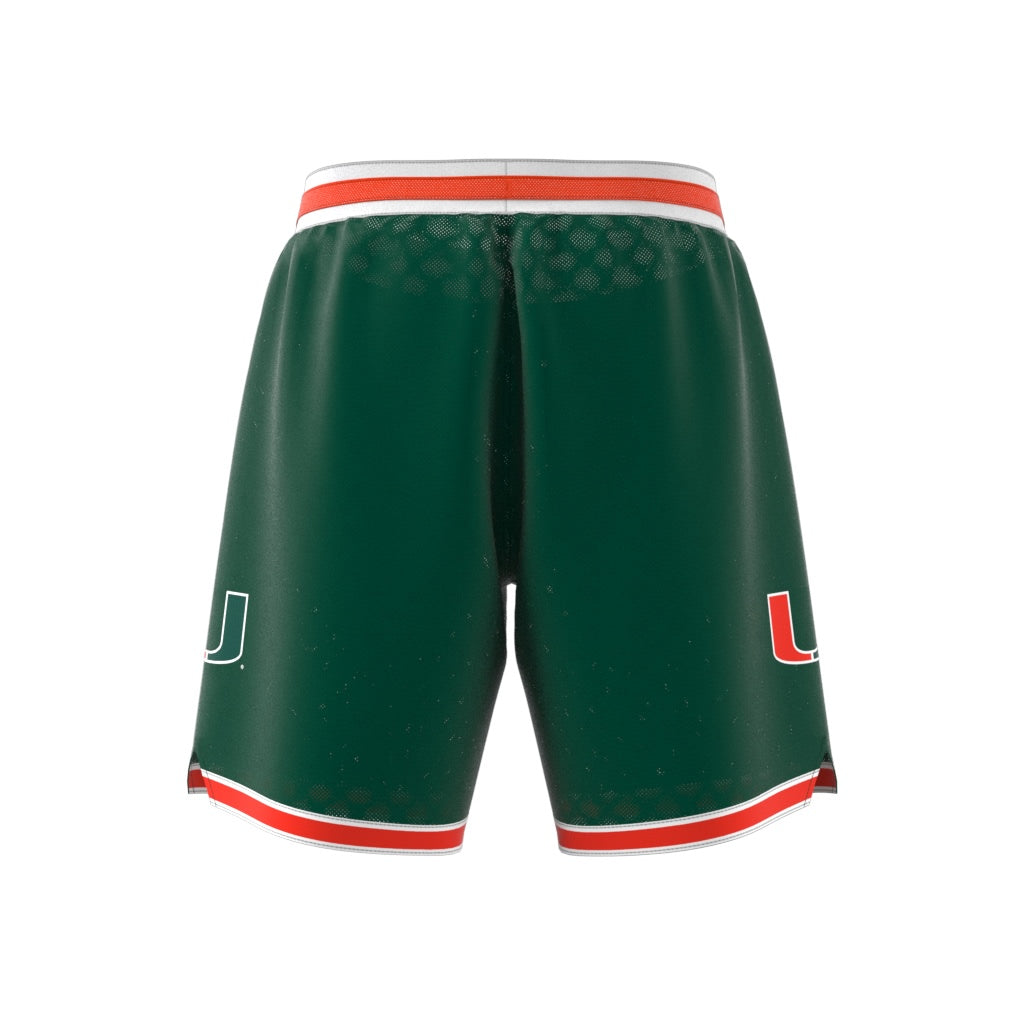 Miami Hurricanes adidas 2024 Swingman Mesh Basketball Shorts - Green