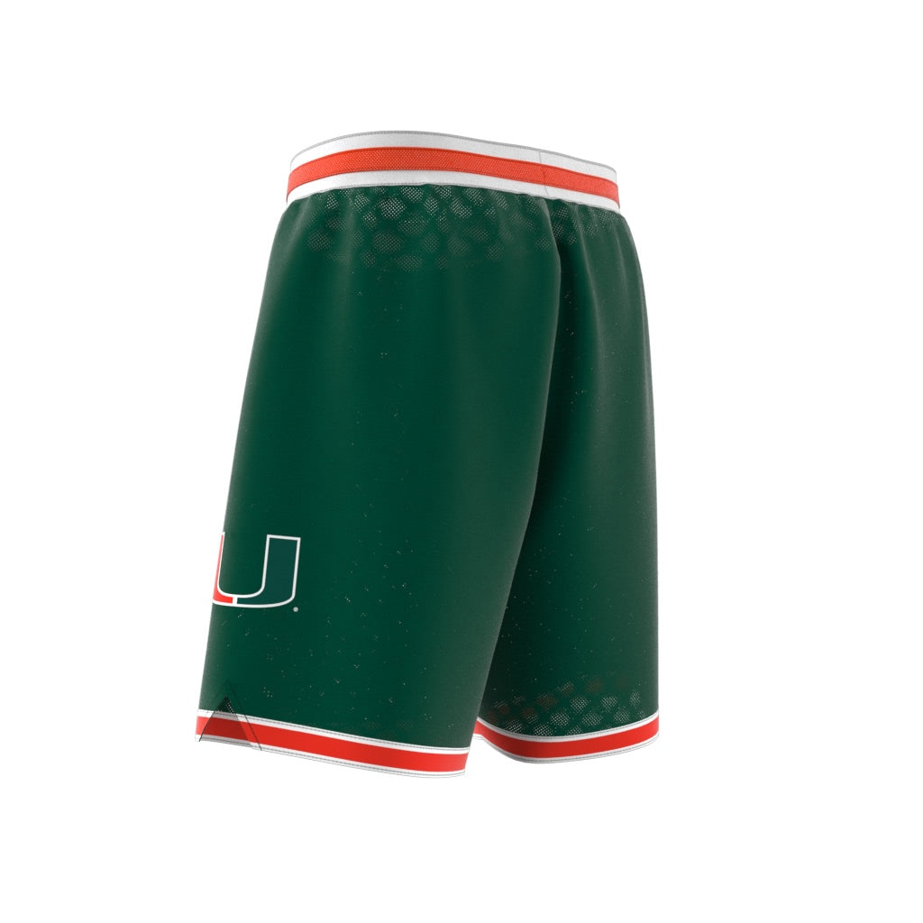 Miami Hurricanes adidas 2024 Swingman Mesh Basketball Shorts - Green