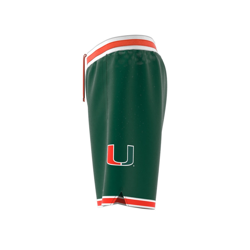 Miami Hurricanes adidas 2025 Swingman Mesh Basketball Shorts - Green