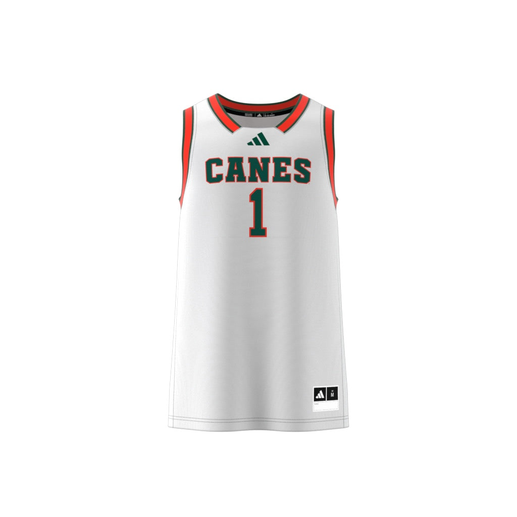 Miami Hurricanes adidas 2025 Replica Swingman Jersey - White