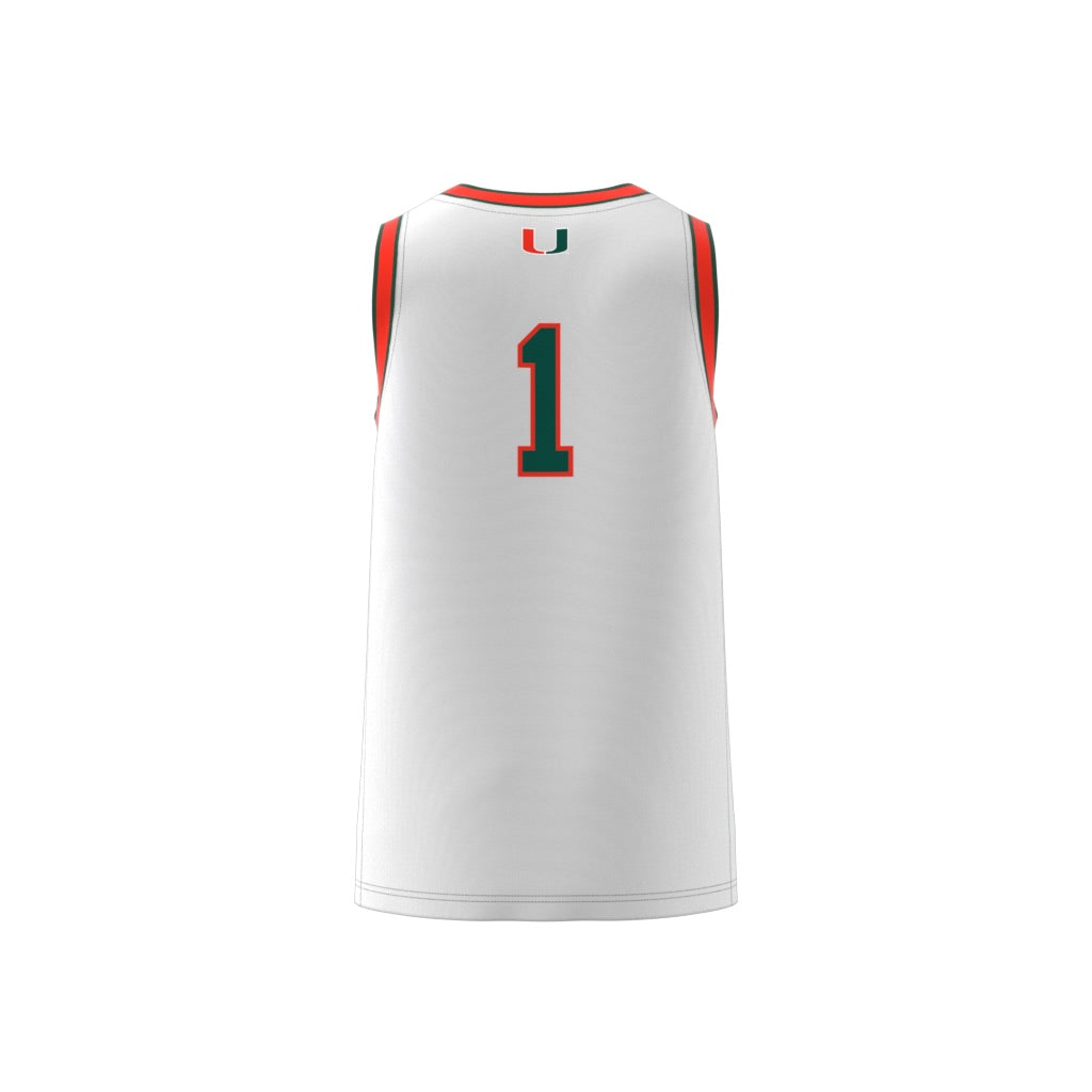 Miami Hurricanes adidas 2025 Replica Swingman Jersey - White