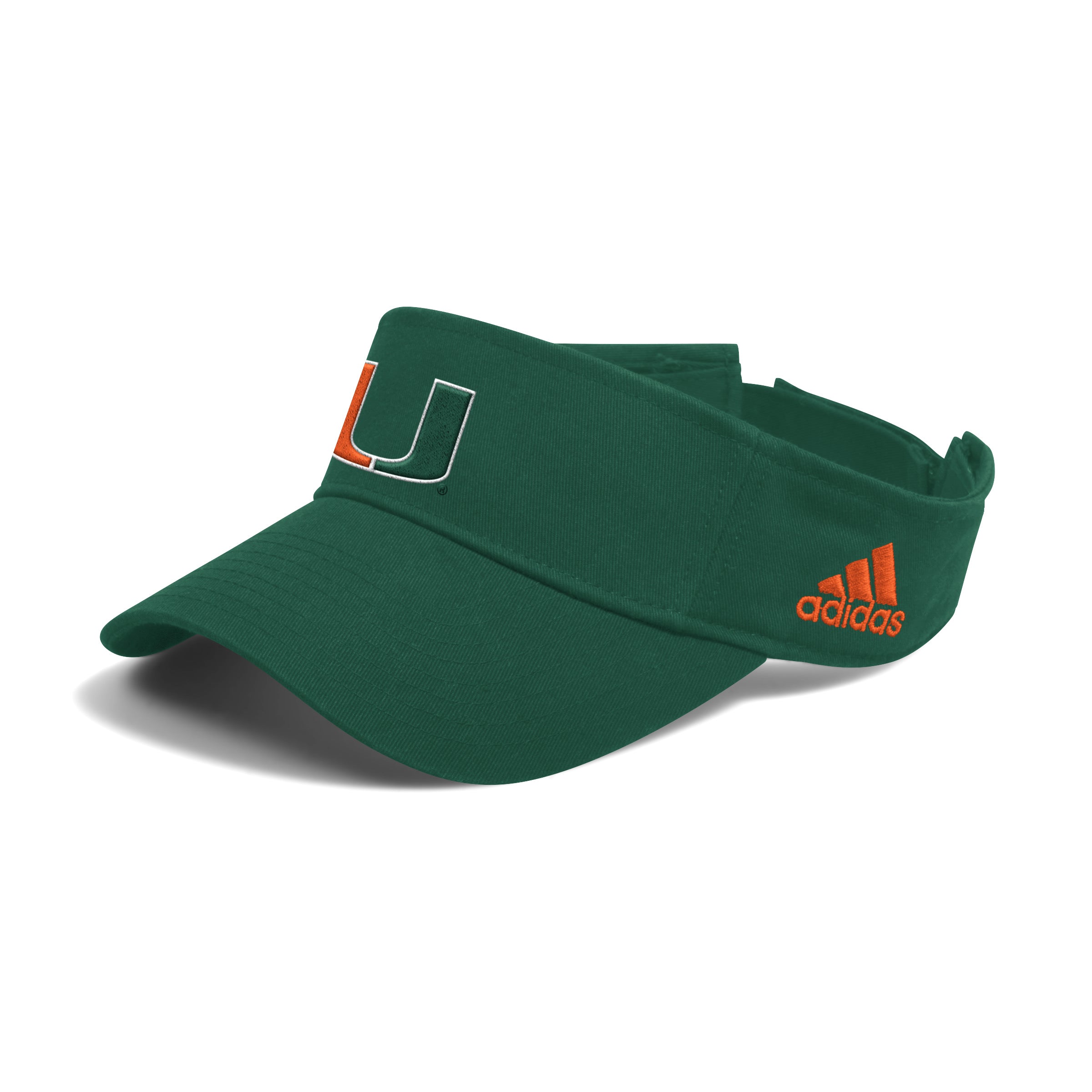 Miami Hurricanes adidas 2024 Team Medium Crown Visor - Green