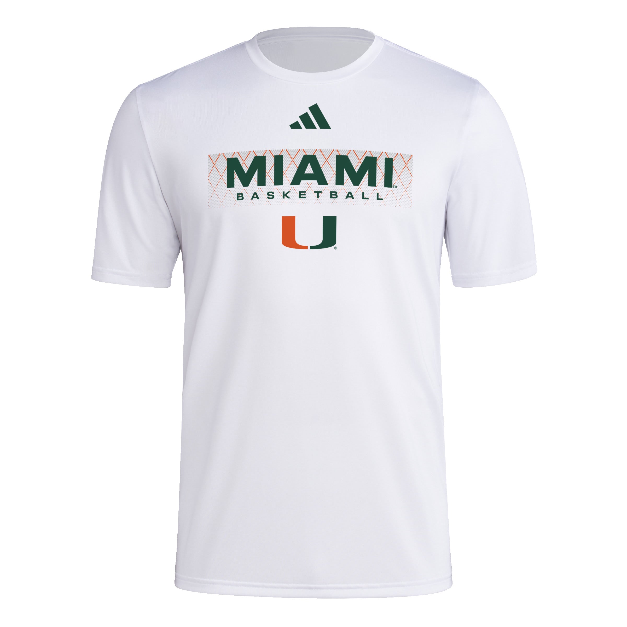 Miami Hurricanes adidas 2025 Basketball Pregame T-Shirt - White