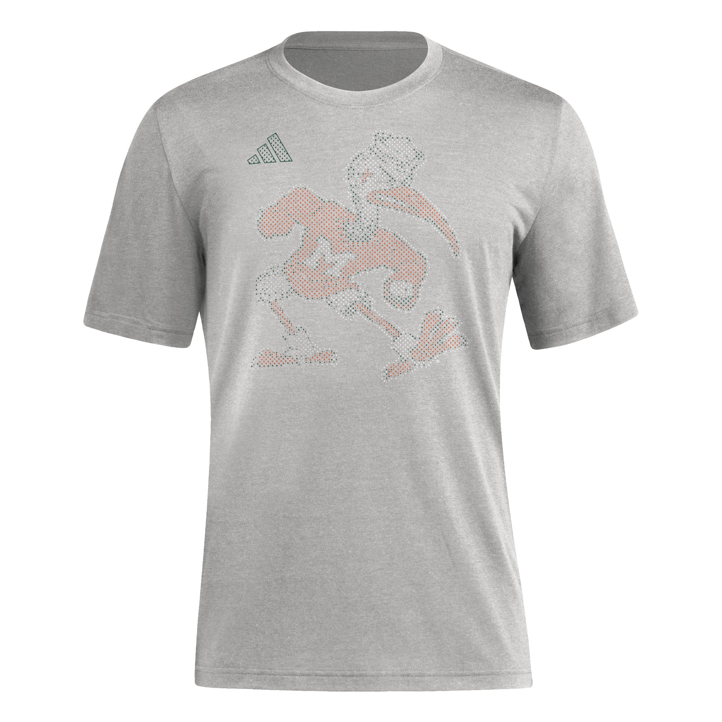 Miami Hurricanes adidas Faded Digi Sebastian Tri-Blend T-Shirt - Grey