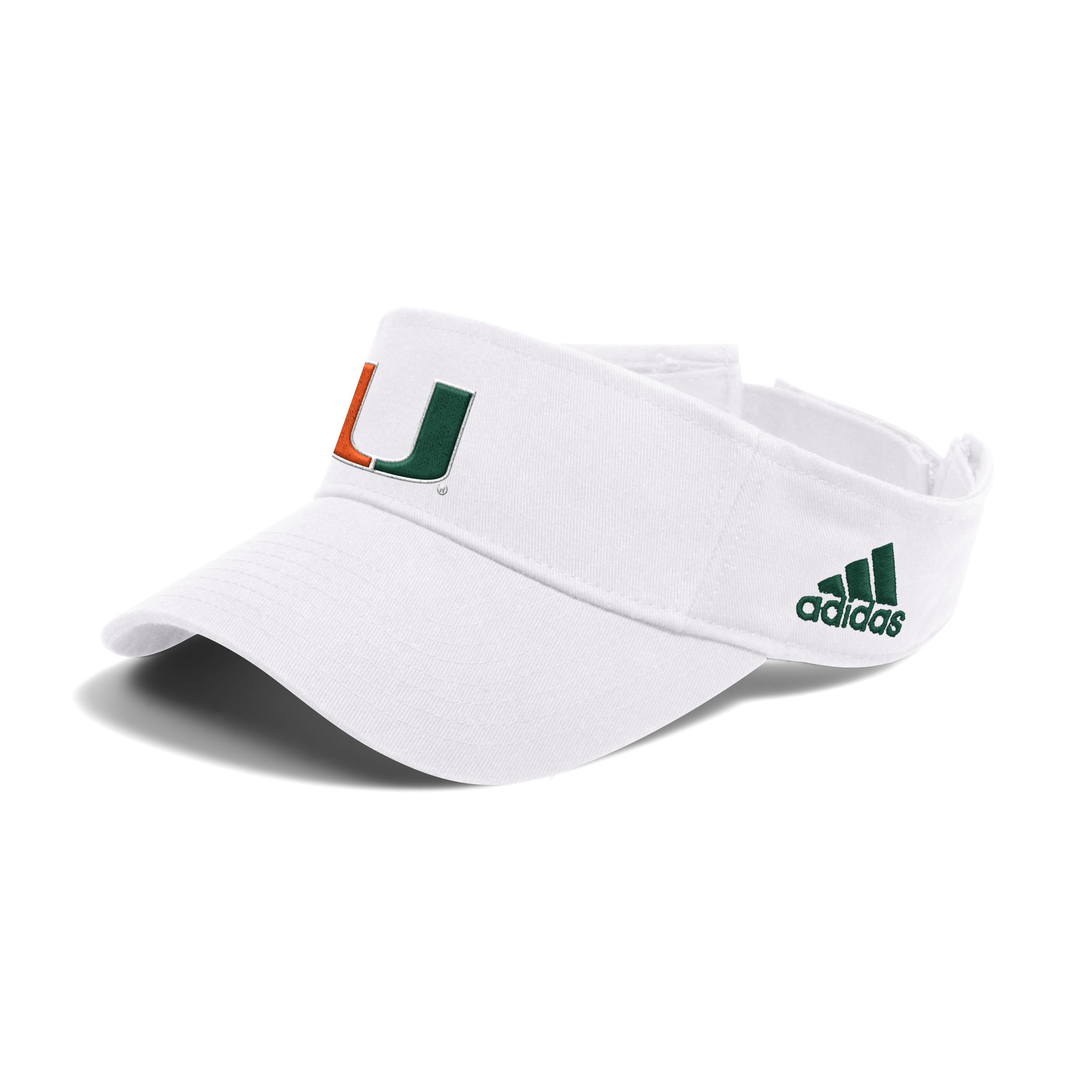 Miami Hurricanes adidas 2024 Team Medium Crown Visor - White