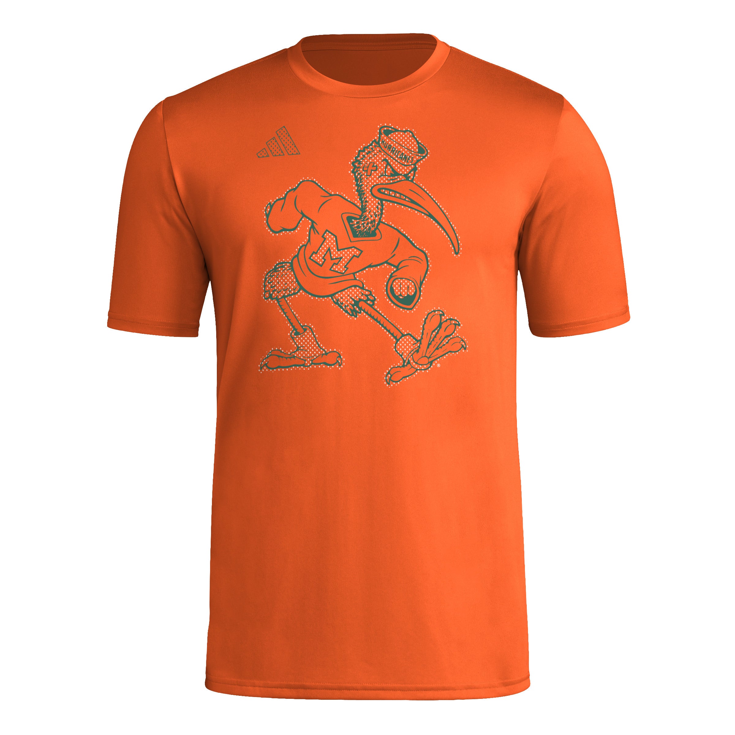 Miami Hurricanes adidas 2024 Faded Digi Sebastian Pregame T-Shirt - Orange