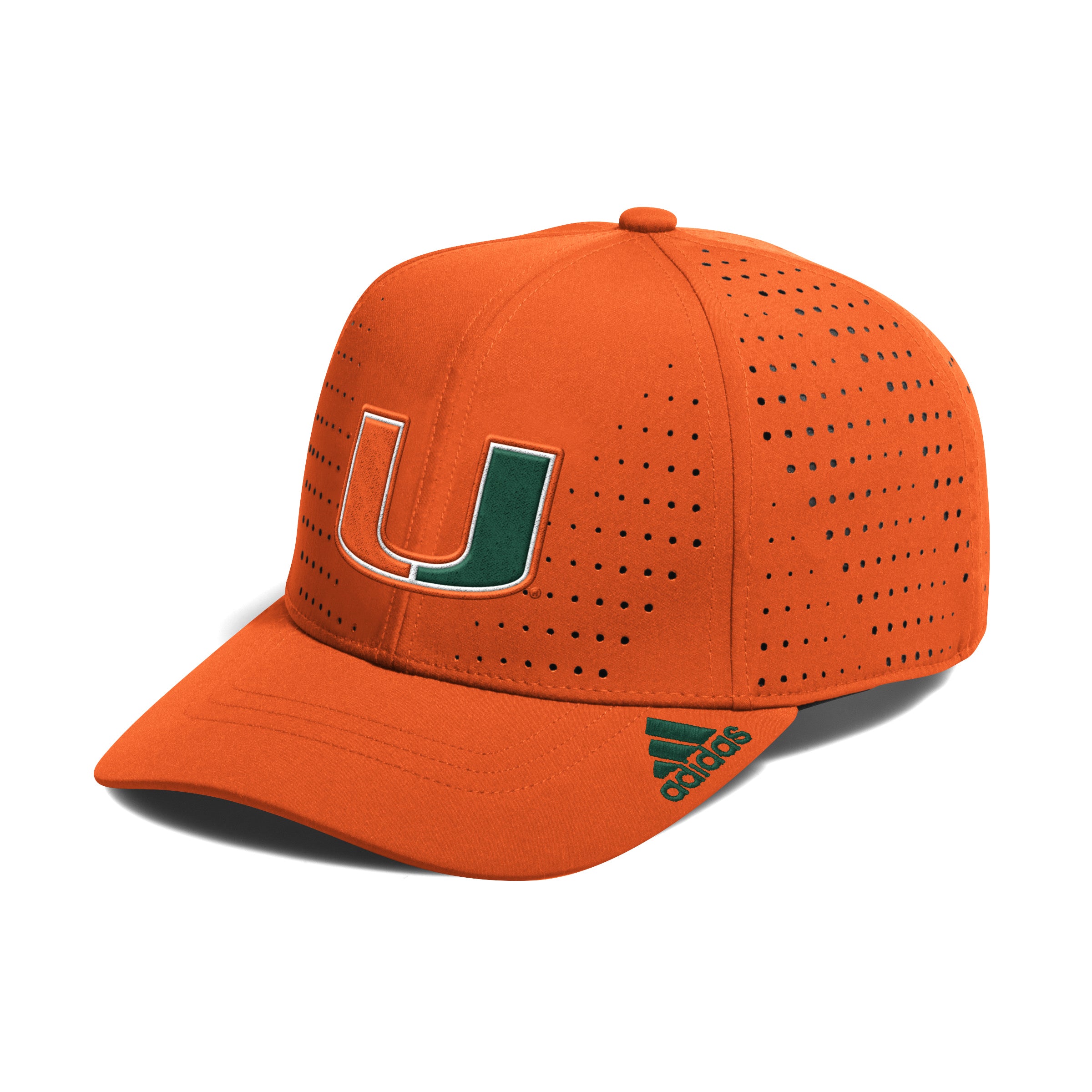 Miami Hurricanes 2024 adidas Structured Perforated Adjustable Hat - Orange