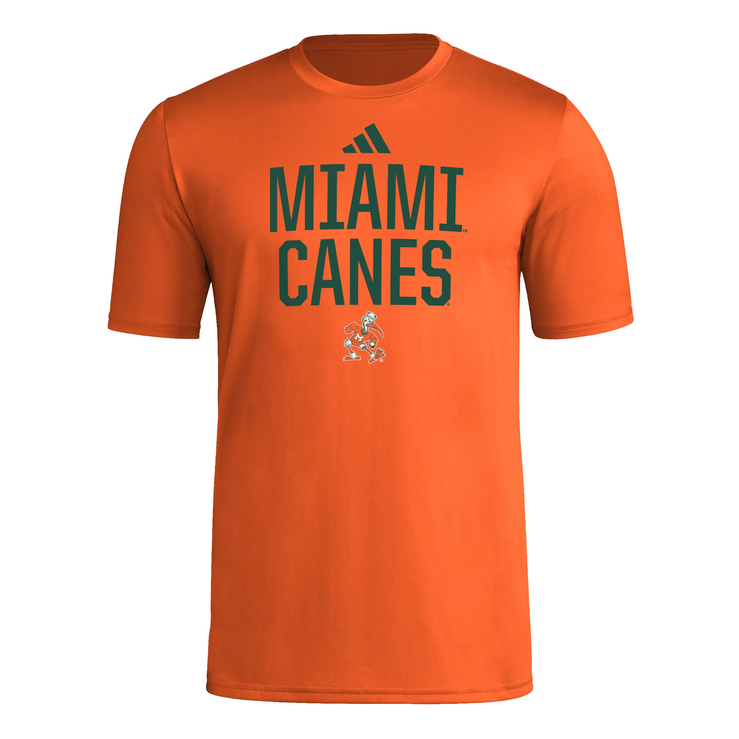 Miami Hurricanes adidas 'Miami Canes' Aeroready Pregame T-Shirt - Orange