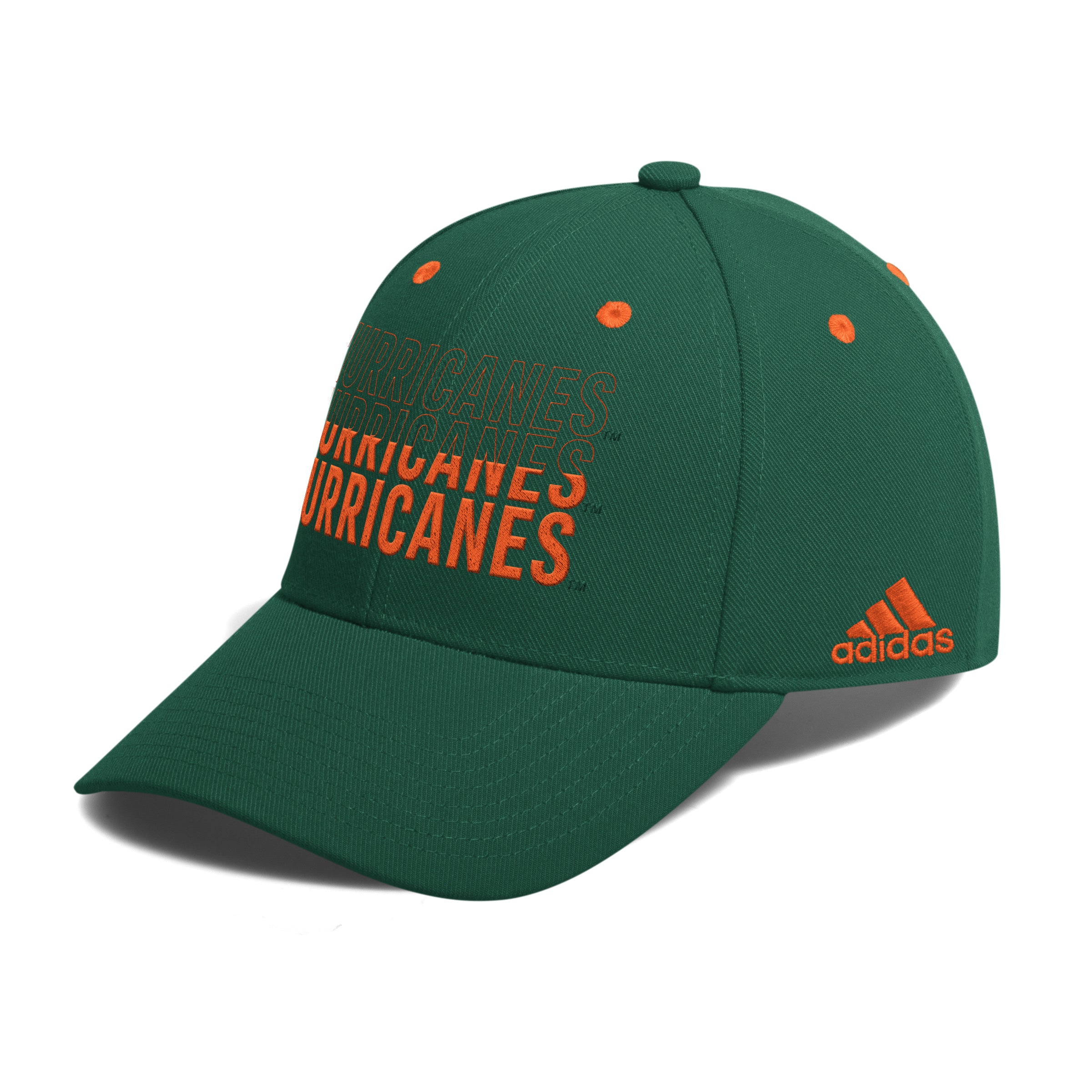 Miami Hurricanes adidas 2024 Seasonal Half Font Adjustable Hat - Green