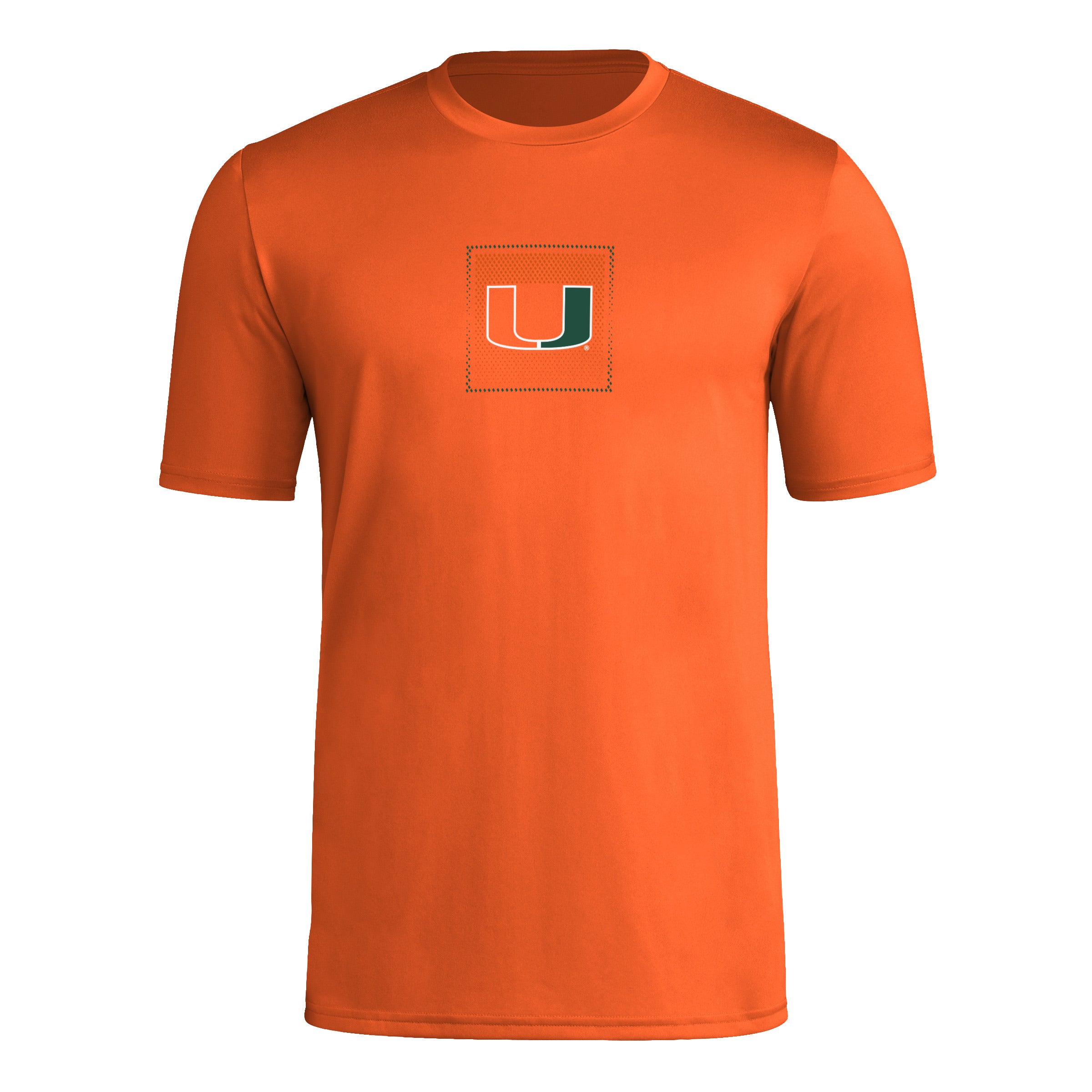 Miami Hurricanes adidas 2025 Boxed Logo Pregame T-Shirt - Orange