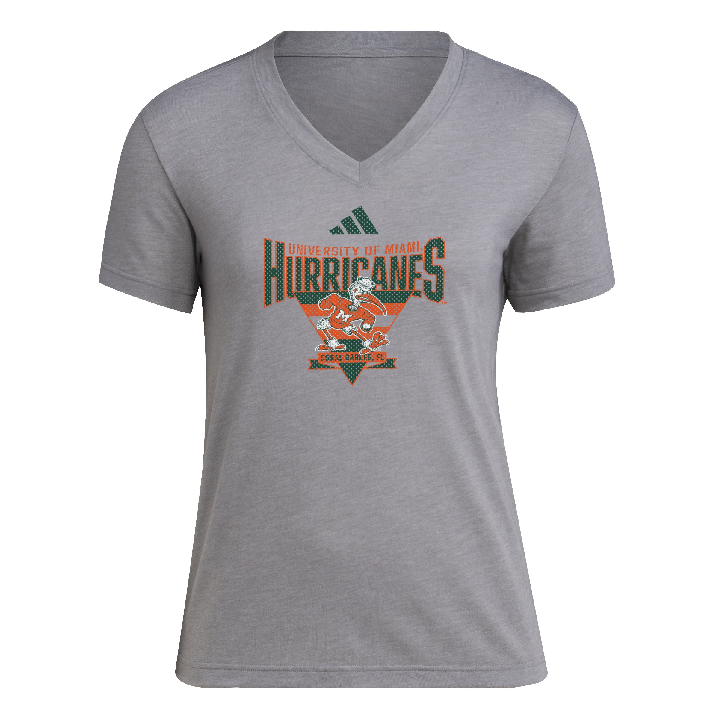 Miami Hurricanes adidas Women's Locker Trilateral Tri-Blend T-Shirt - Grey