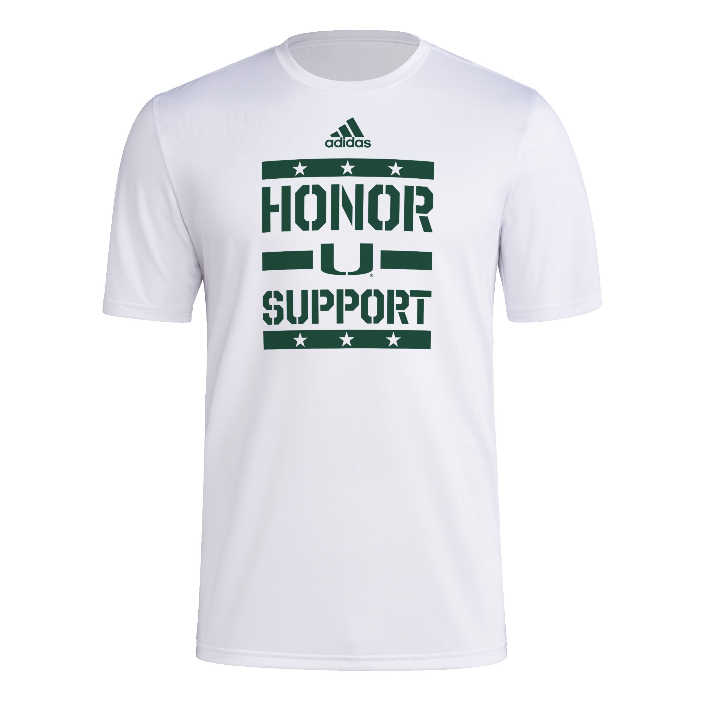 Miami Hurricanes adidas 2025 Honor & Support Aeroready Pregame T-Shirt - White