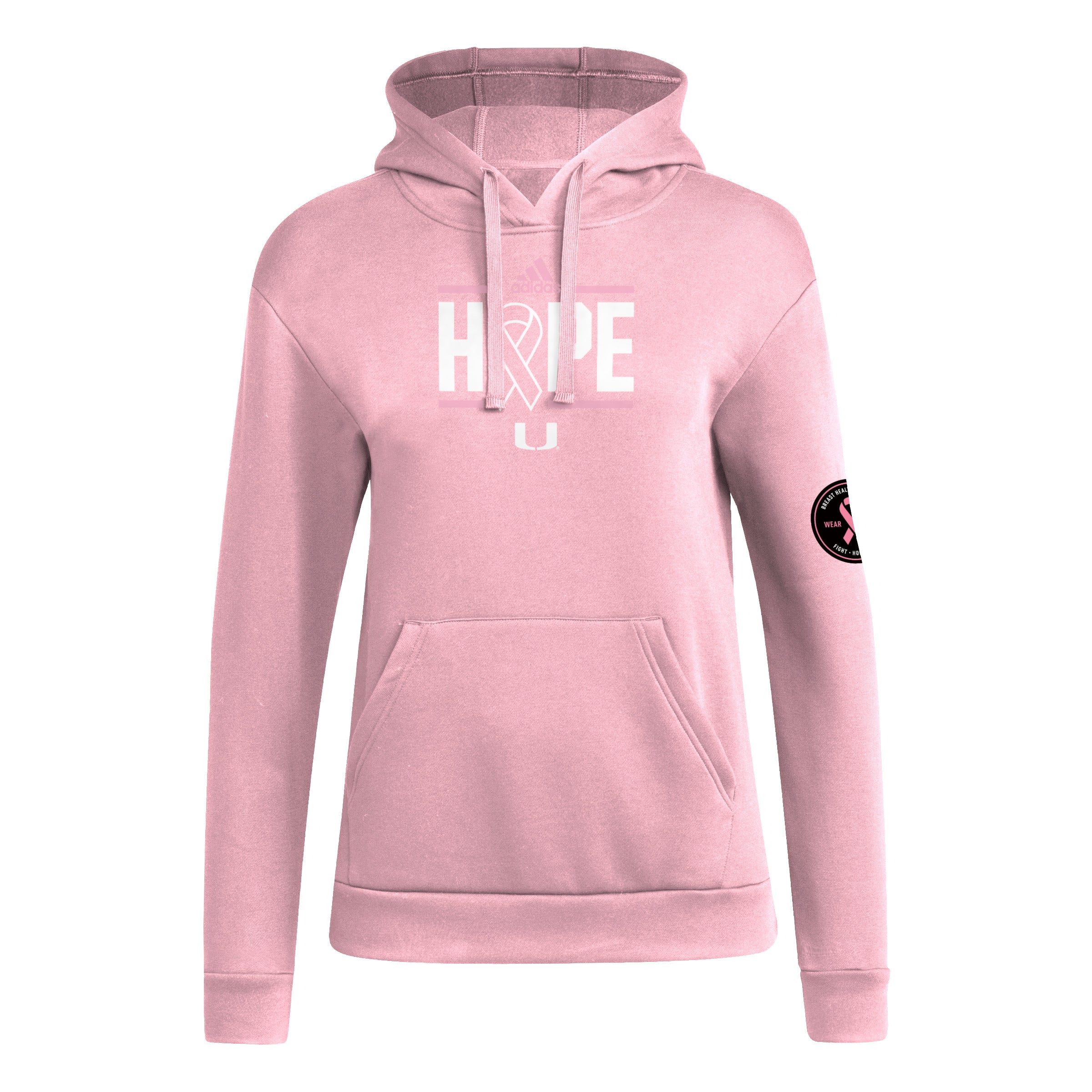 Miami Hurricanes adidas Womens Breast Cancer Awareness Hoodie - Pink