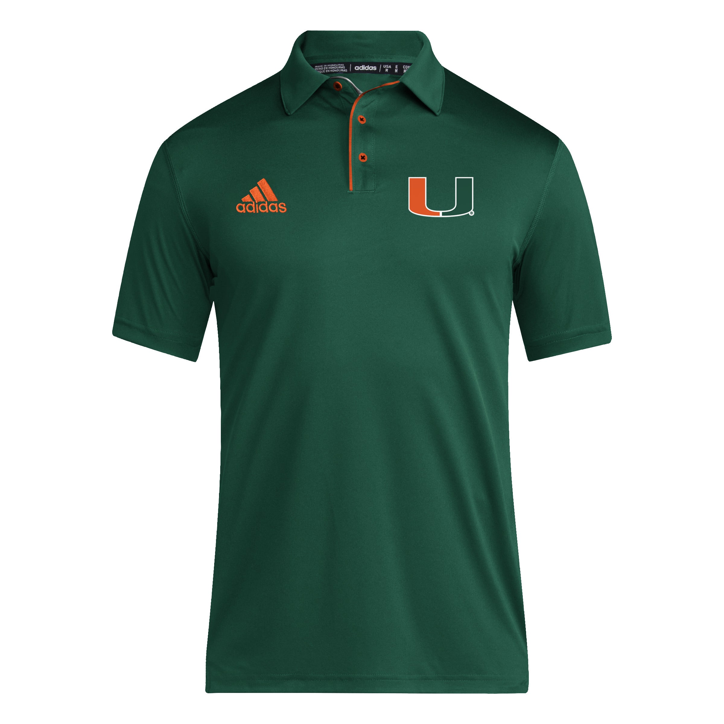 Miami Hurricanes adidas Coaches AEROREADY Polo - Green