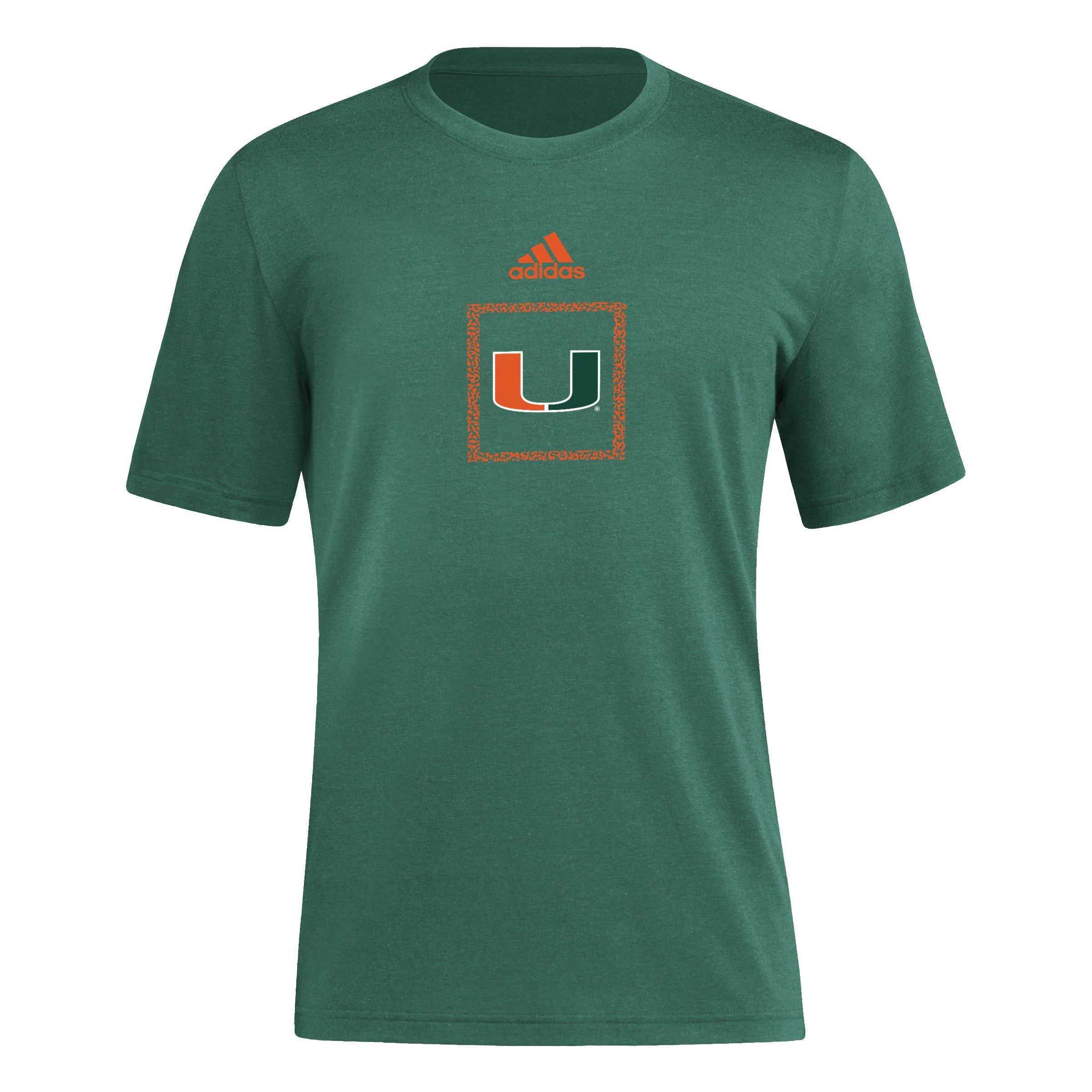 Miami Hurricanes adidas 2024 Boxed Logo Tri-Blend T-Shirt - Green