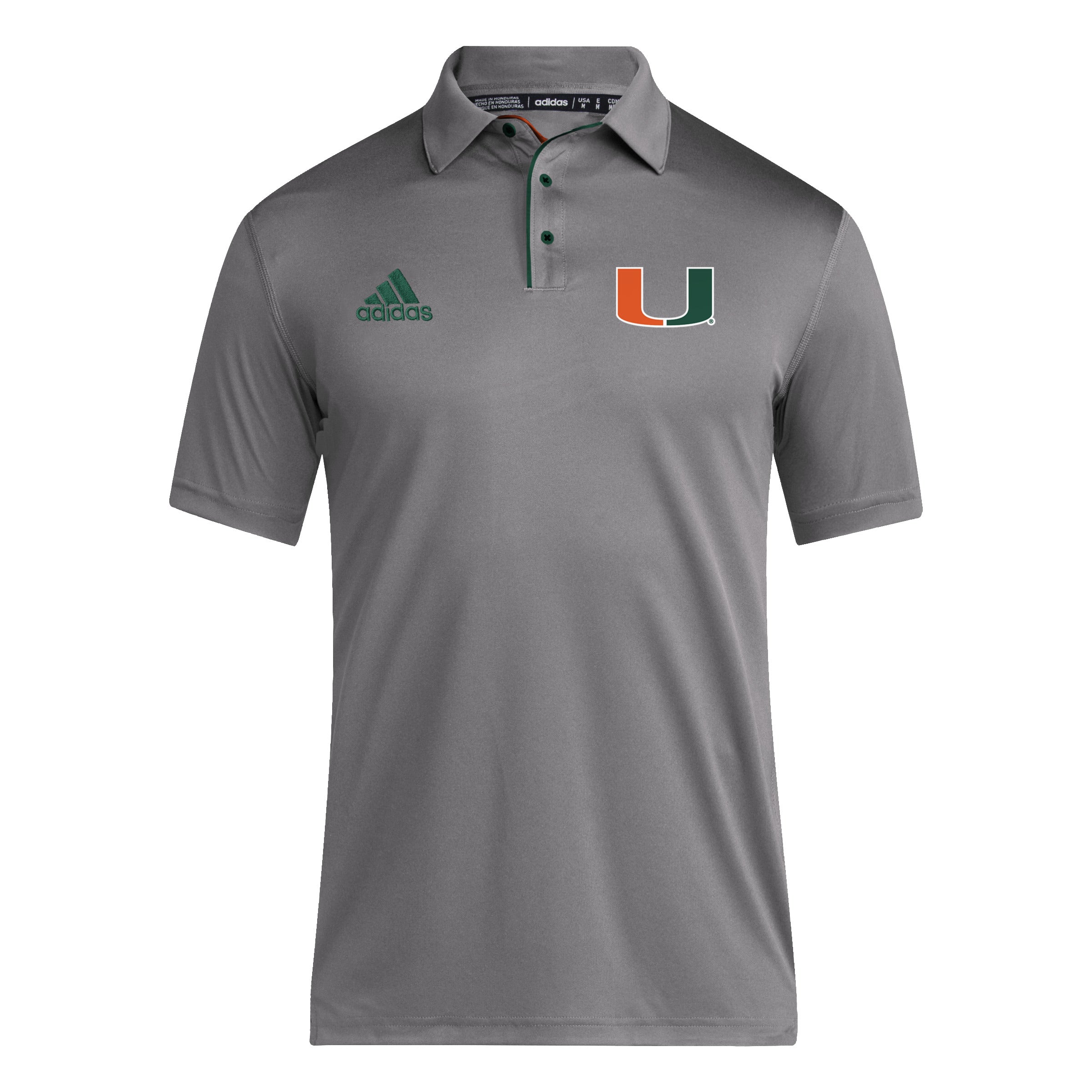 Miami Hurricanes adidas 2024 Coaches AEROREADY Polo - Grey