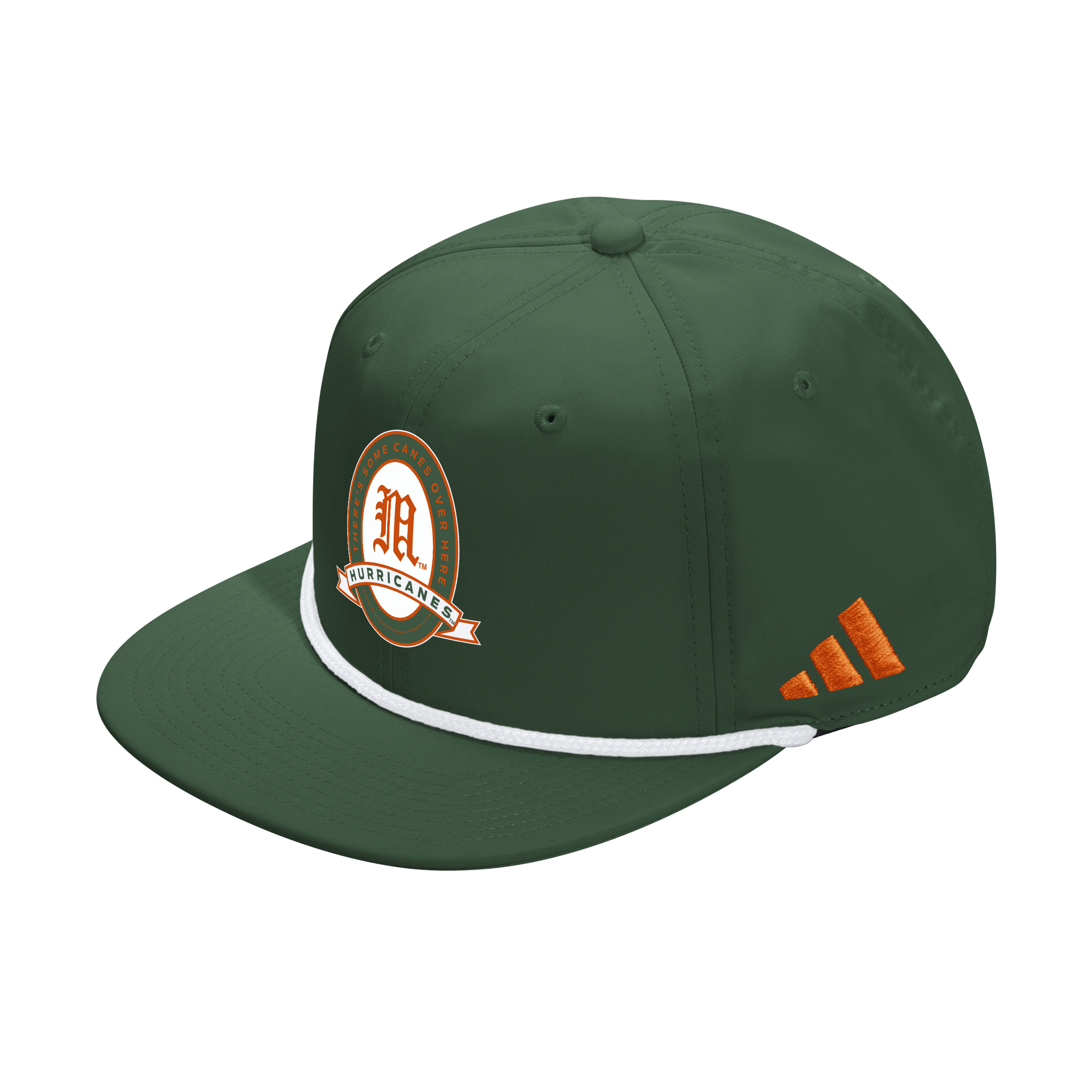 Miami Hurricanes adidas 2025 Old English M Adjustable Rope Hat - Green