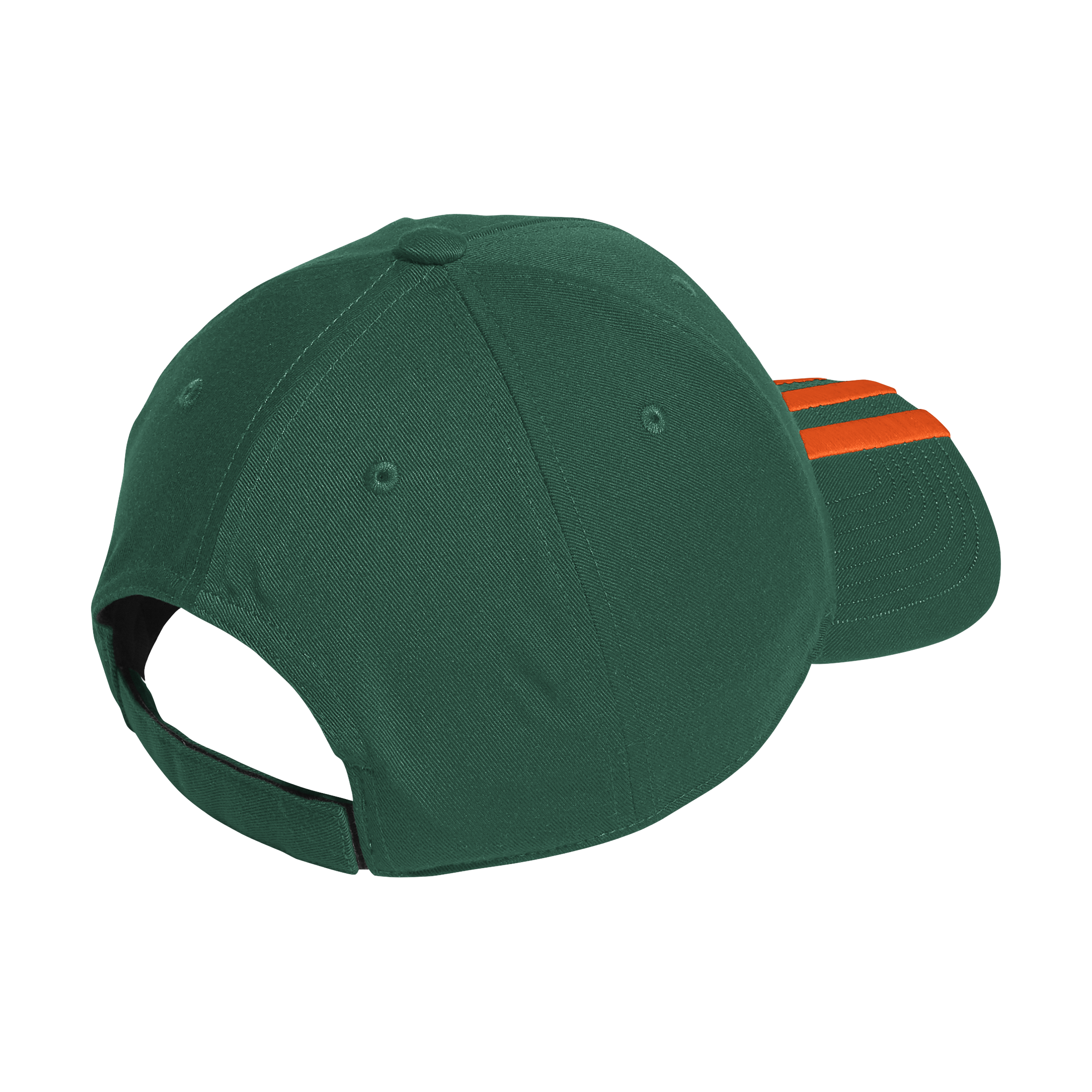 Miami Hurricanes adidas 3-Stripe Racing Structured Adjustable Hat - Green