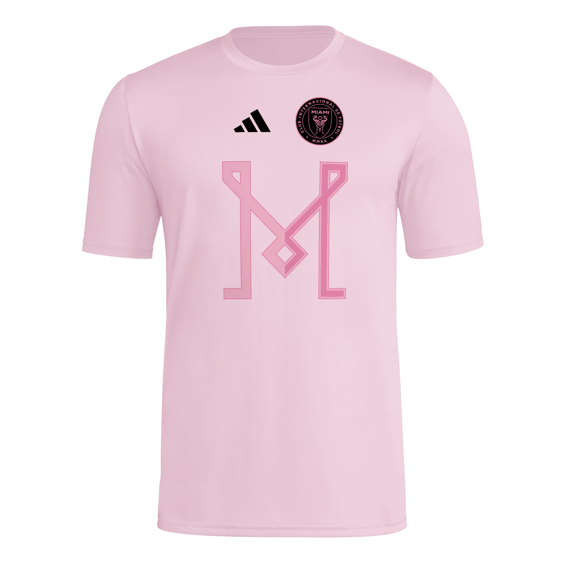 Inter Miami CF adidas 2025 'M' Tonal Logo Pregame T-Shirt - Pink