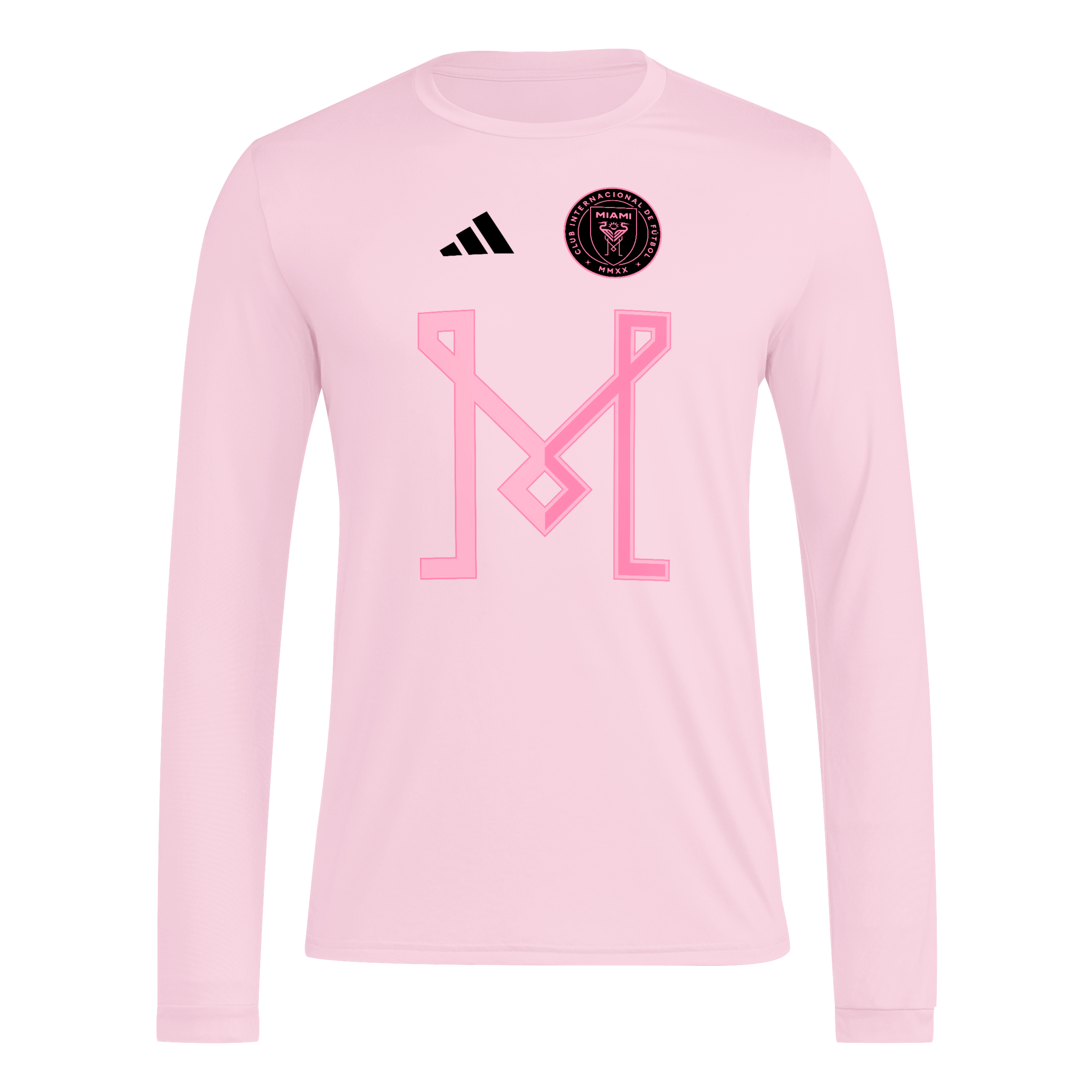 Inter Miami CF adidas 2025 'M' Tonal Pregame L/S T-Shirt - Pink