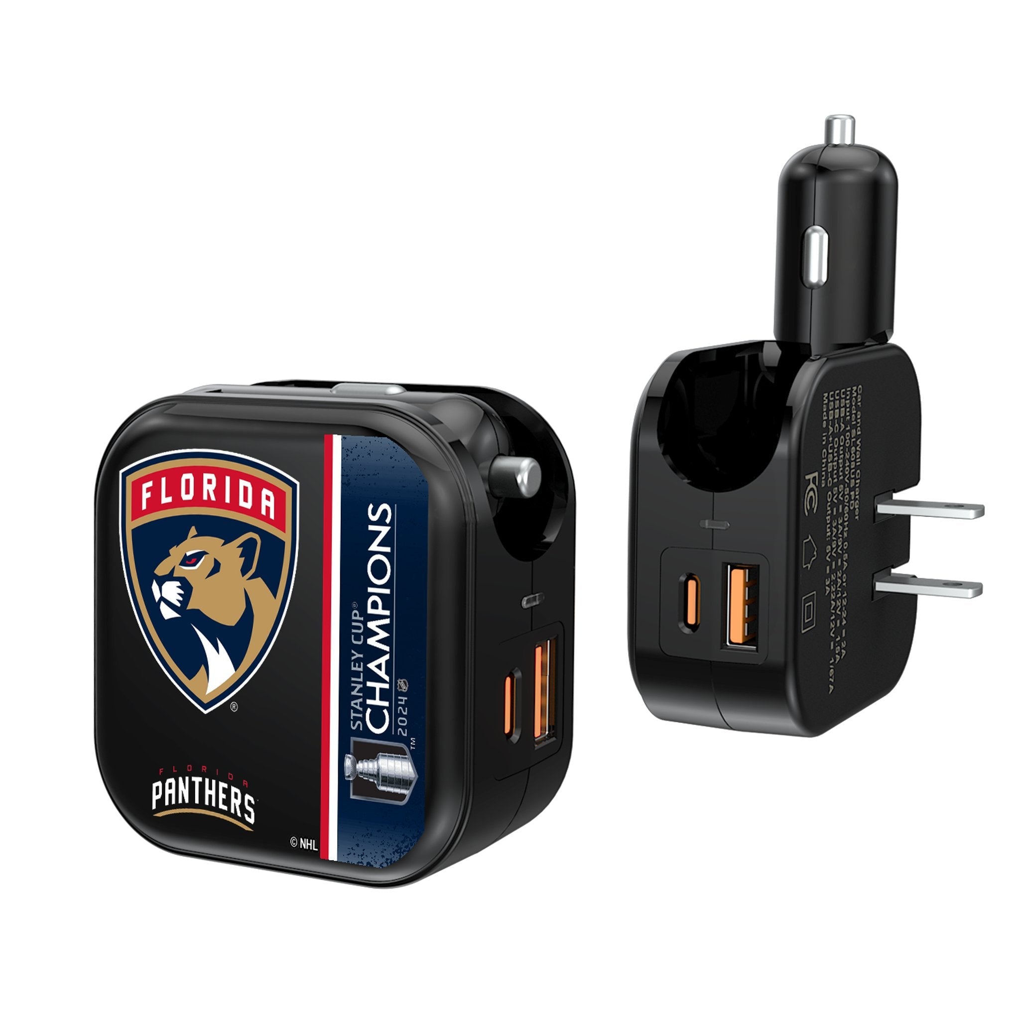 Florida Panthers 2024 Stanley Cup 2 in 1 USB A/C Charger