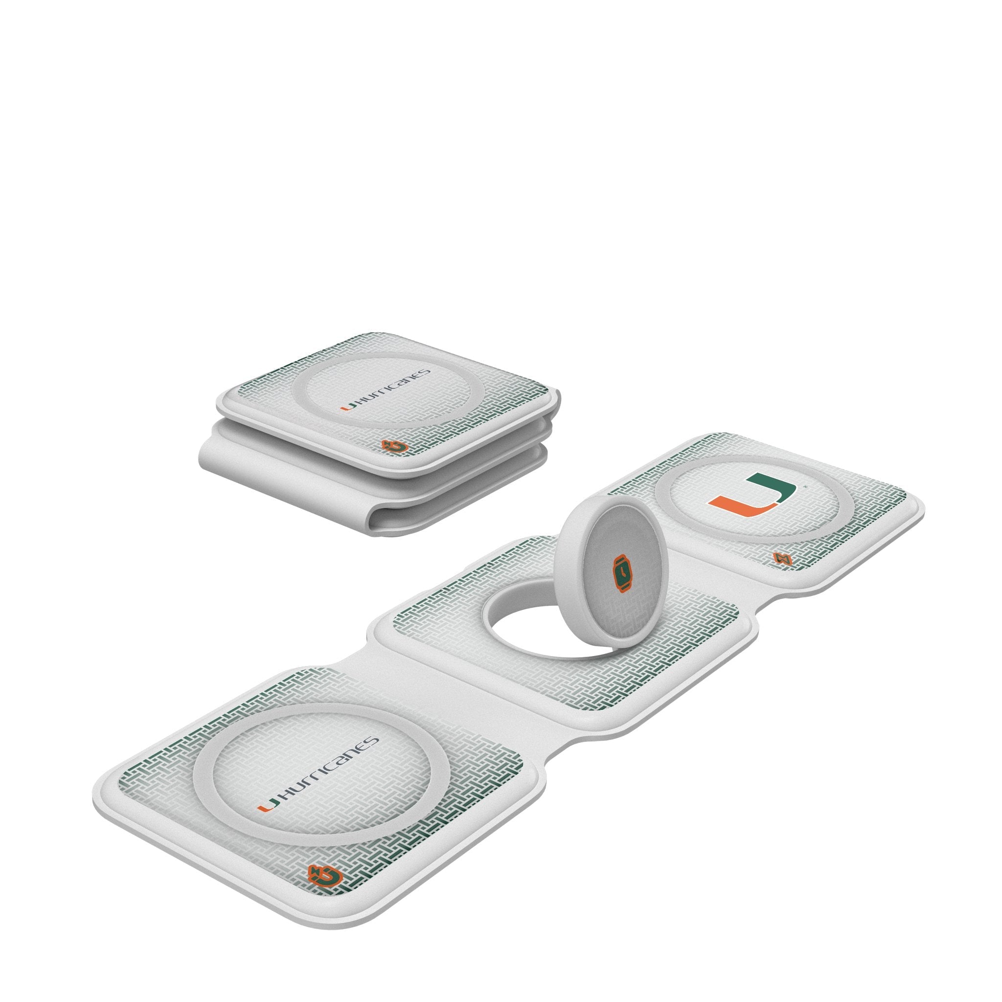 Miami Hurricanes Linen Foldable 3 in 1 Charger