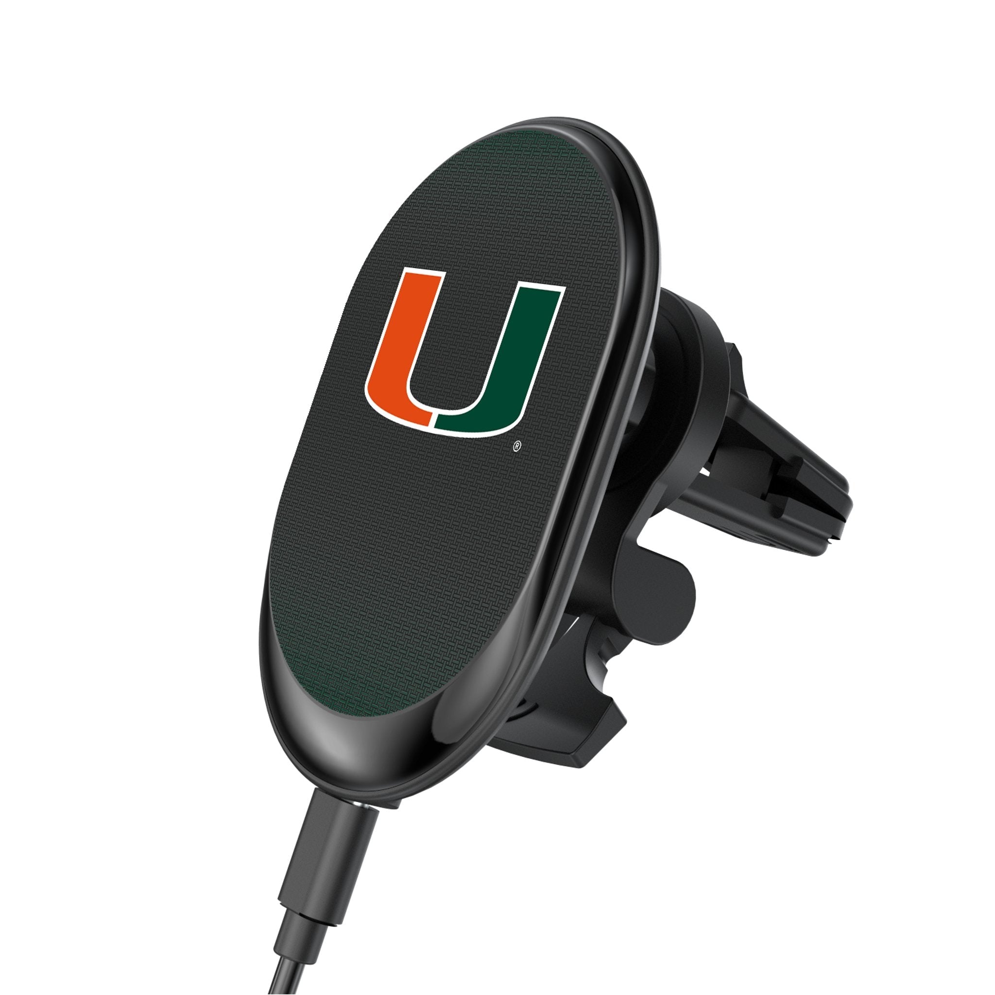 Miami Hurricanes Linen Wireless Mag Car Charger