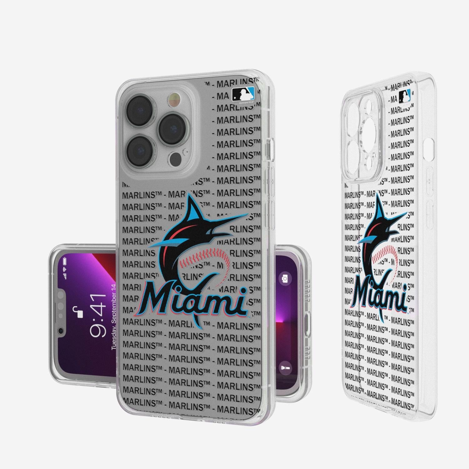 Miami Marlins Blackletter Clear Case