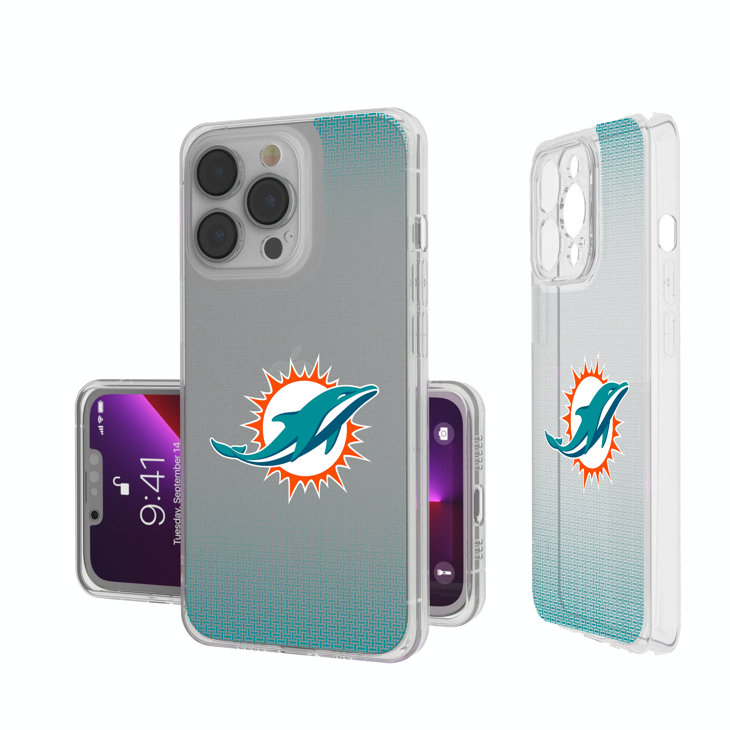 Miami Dolphins Linen Clear Phone Case