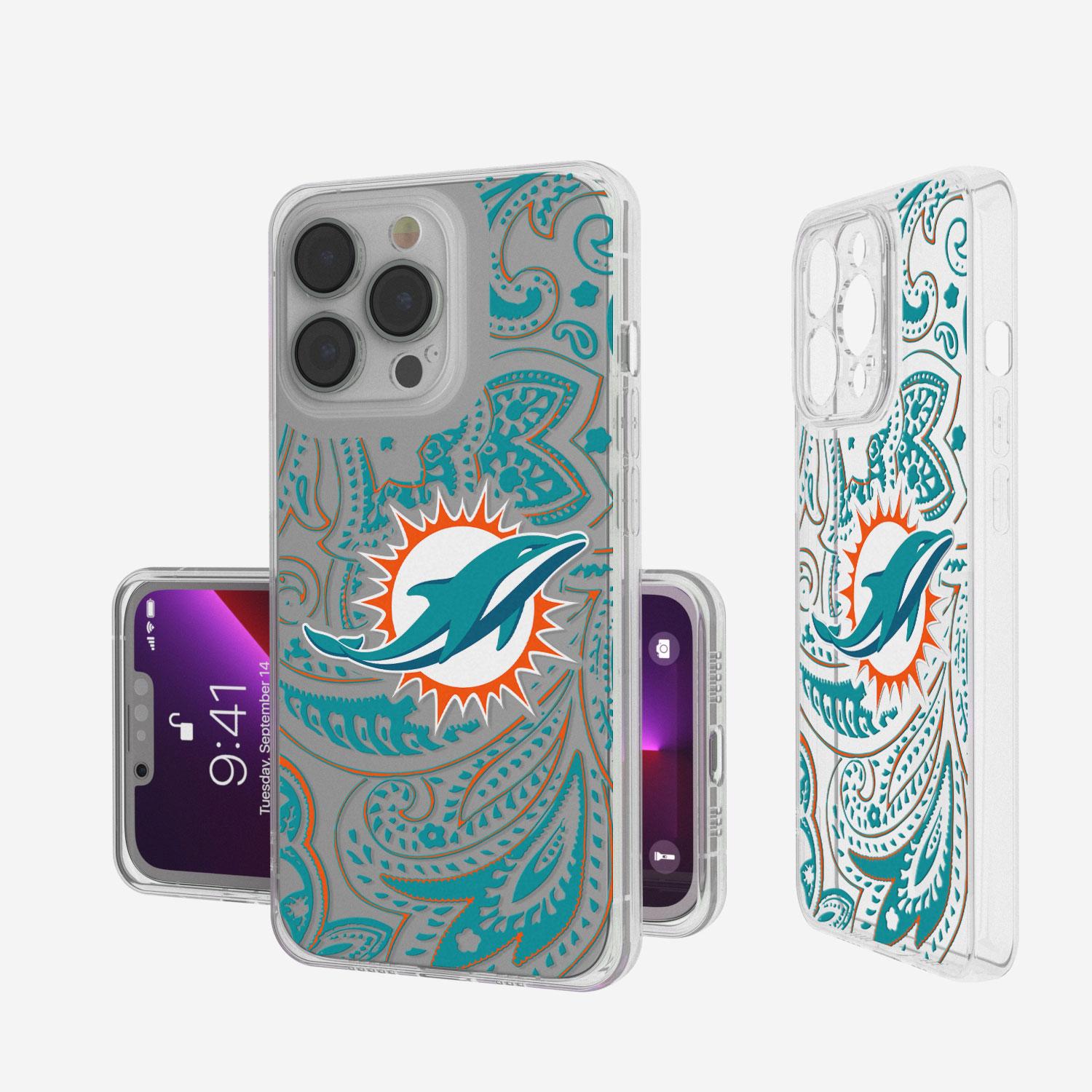 Miami Dolphins Paisley Clear Case