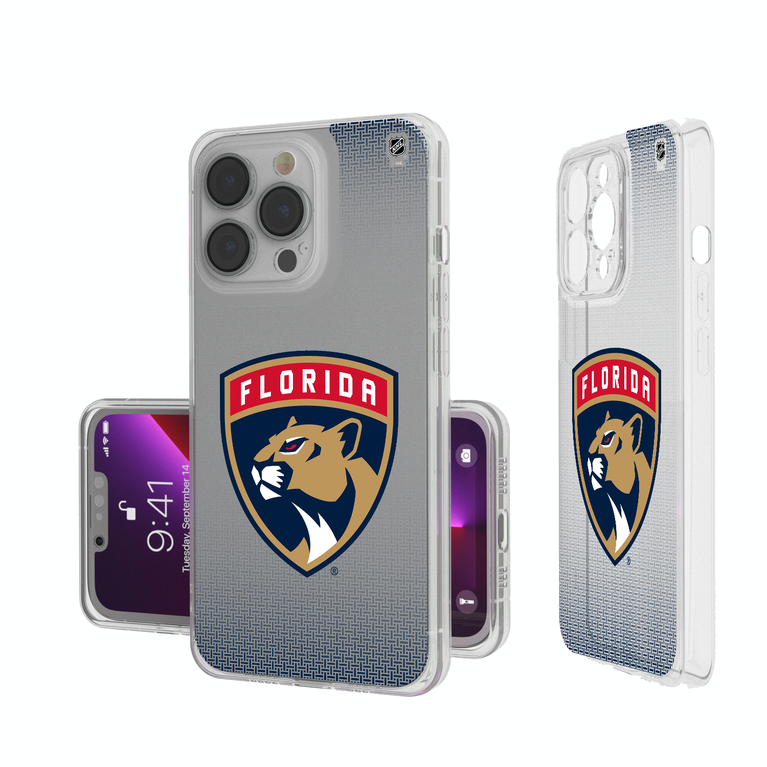 Florida Panthers Linen Clear Phone Case