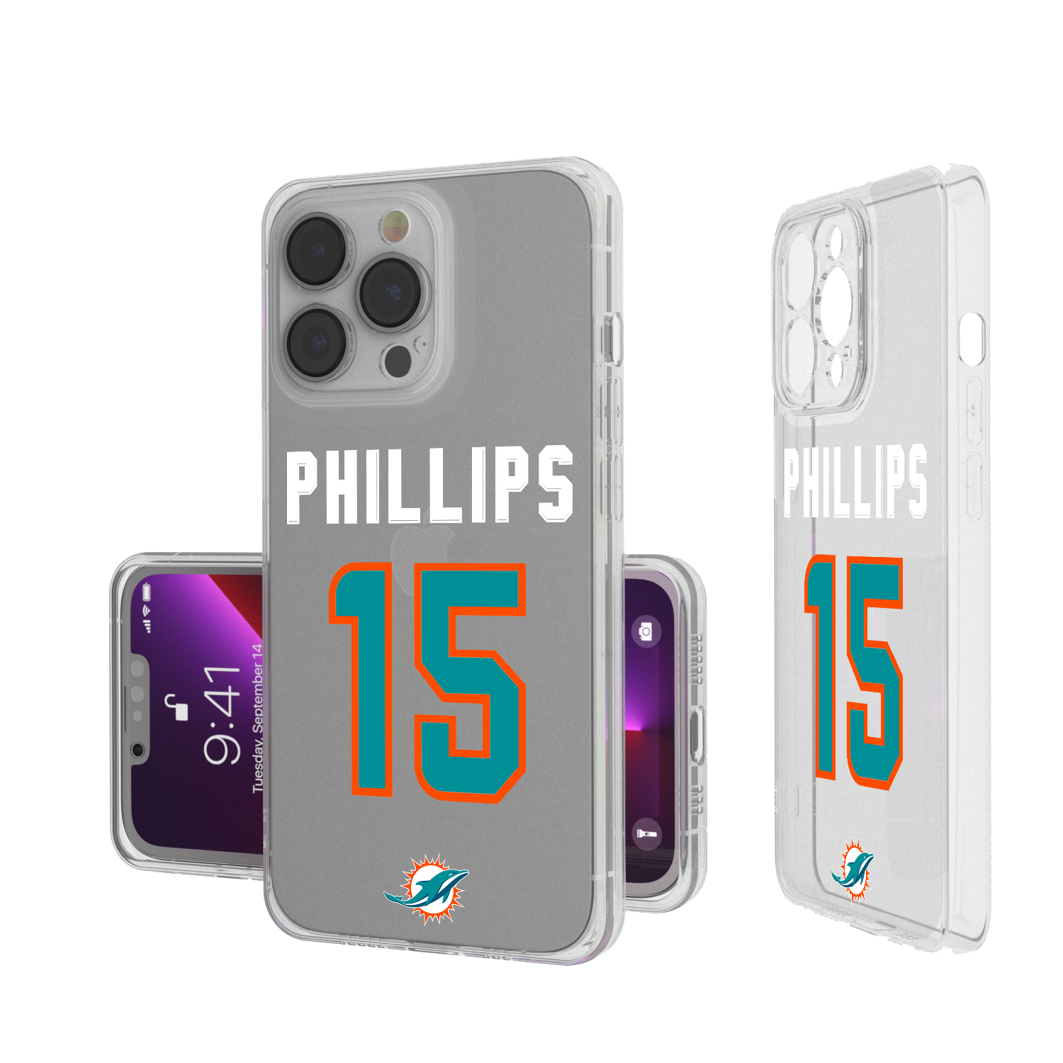 Jaelan Phillips Miami Dolphins 15 Ready Clear Phone Case