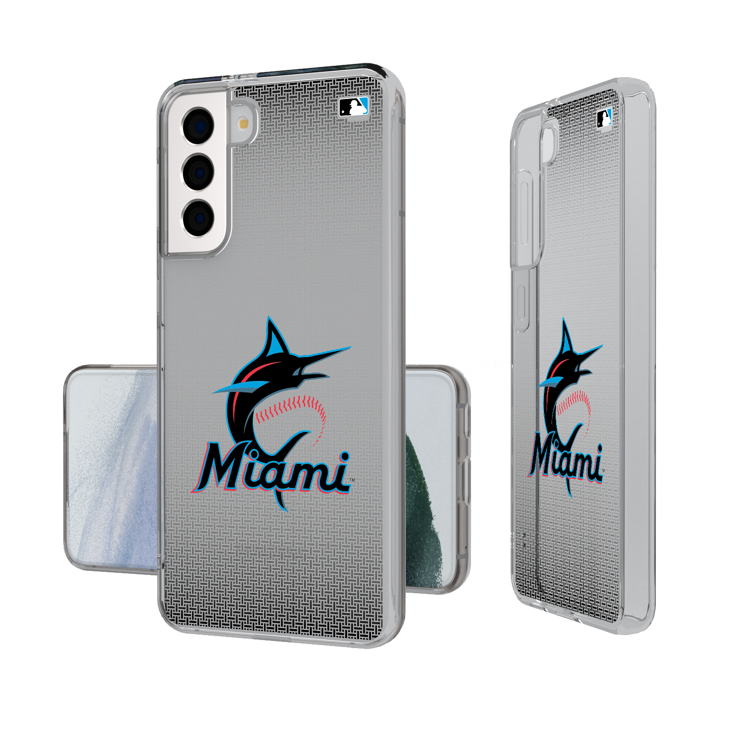 Miami Marlins Linen Clear Phone Case