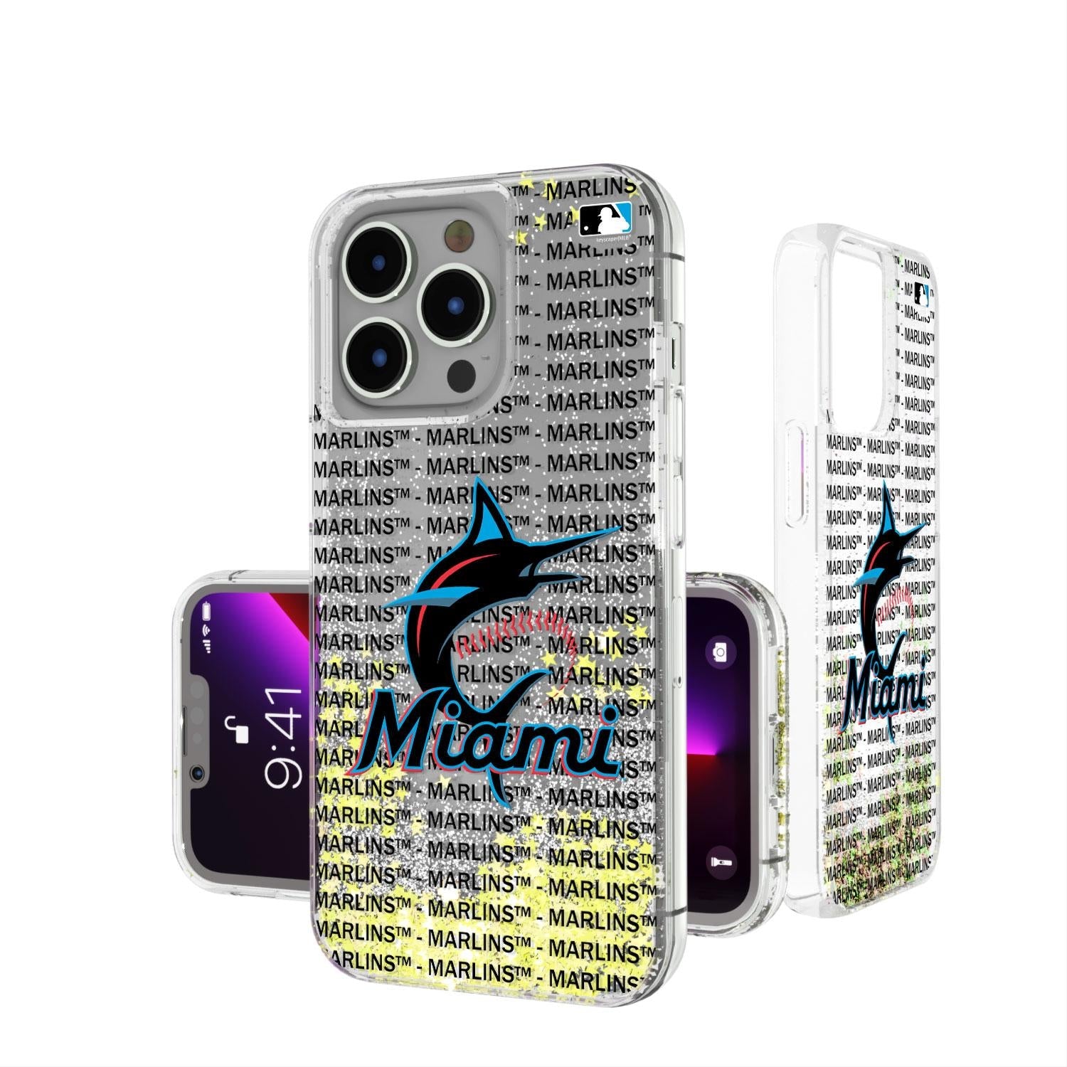 Miami Marlins Blackletter Glitter Case