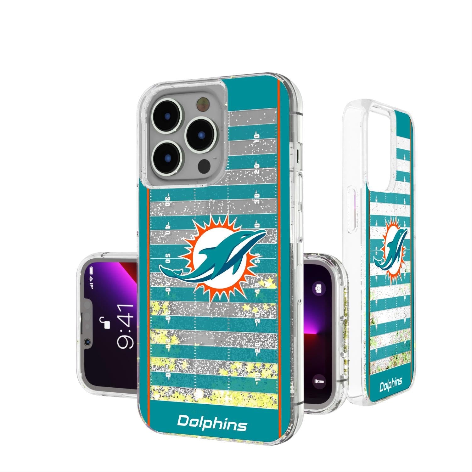 Miami Dolphins Football Field Glitter Case