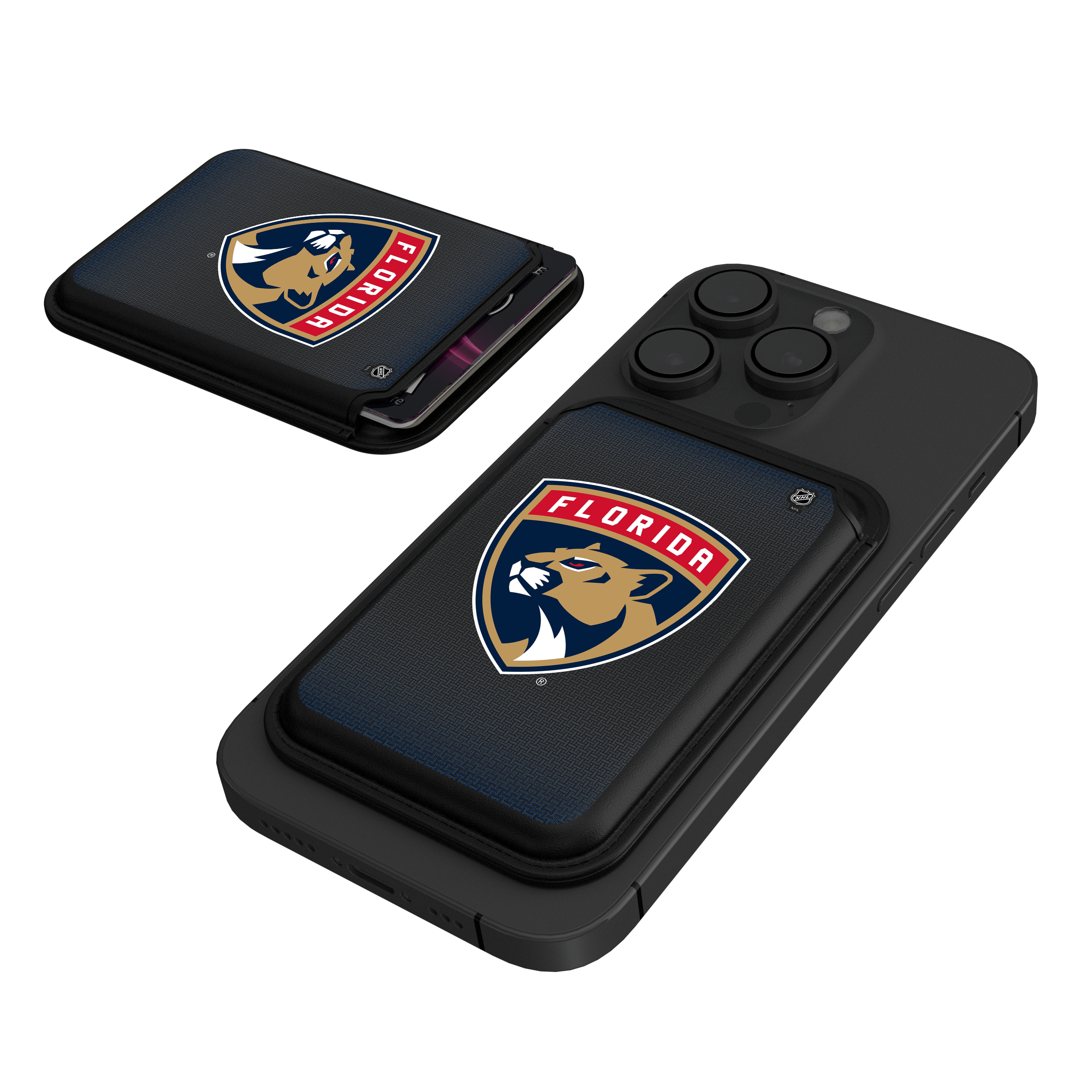 Florida Panthers Linen Black Magnetic Credit Card Wallet